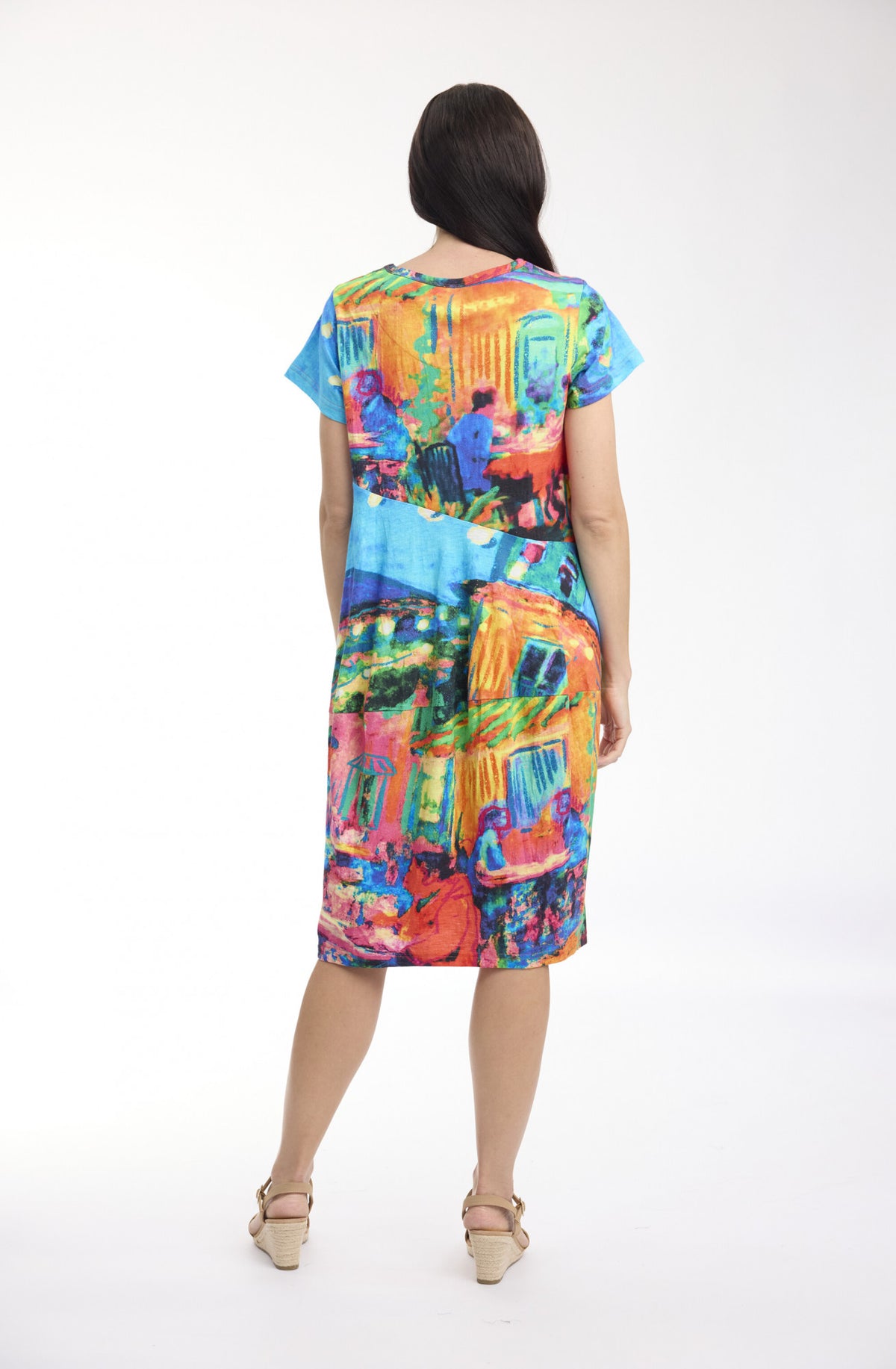 Short Sleeve Bubble Dress - French Restaurant