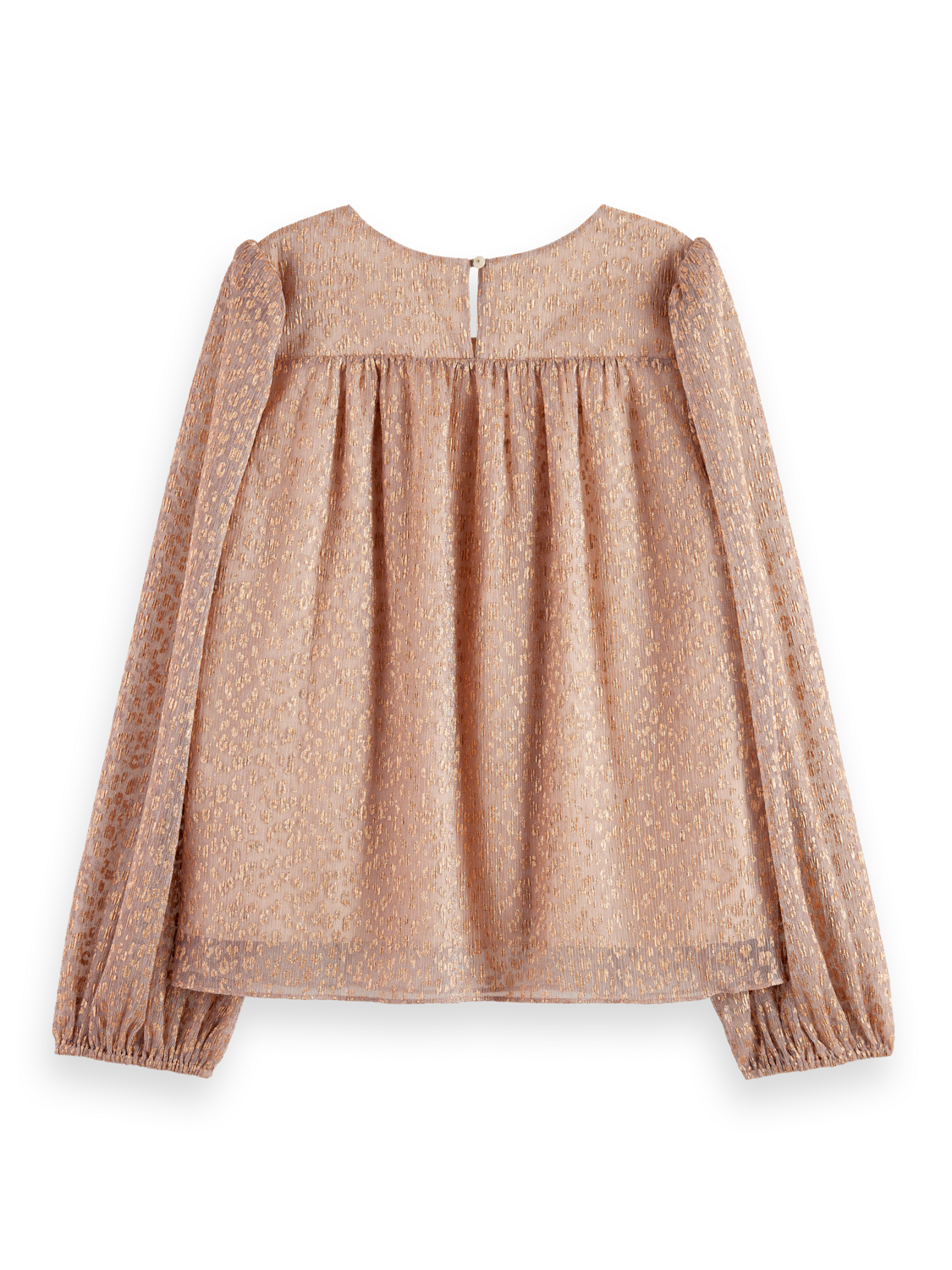 Metallic Balloon Sleeve Blouse
