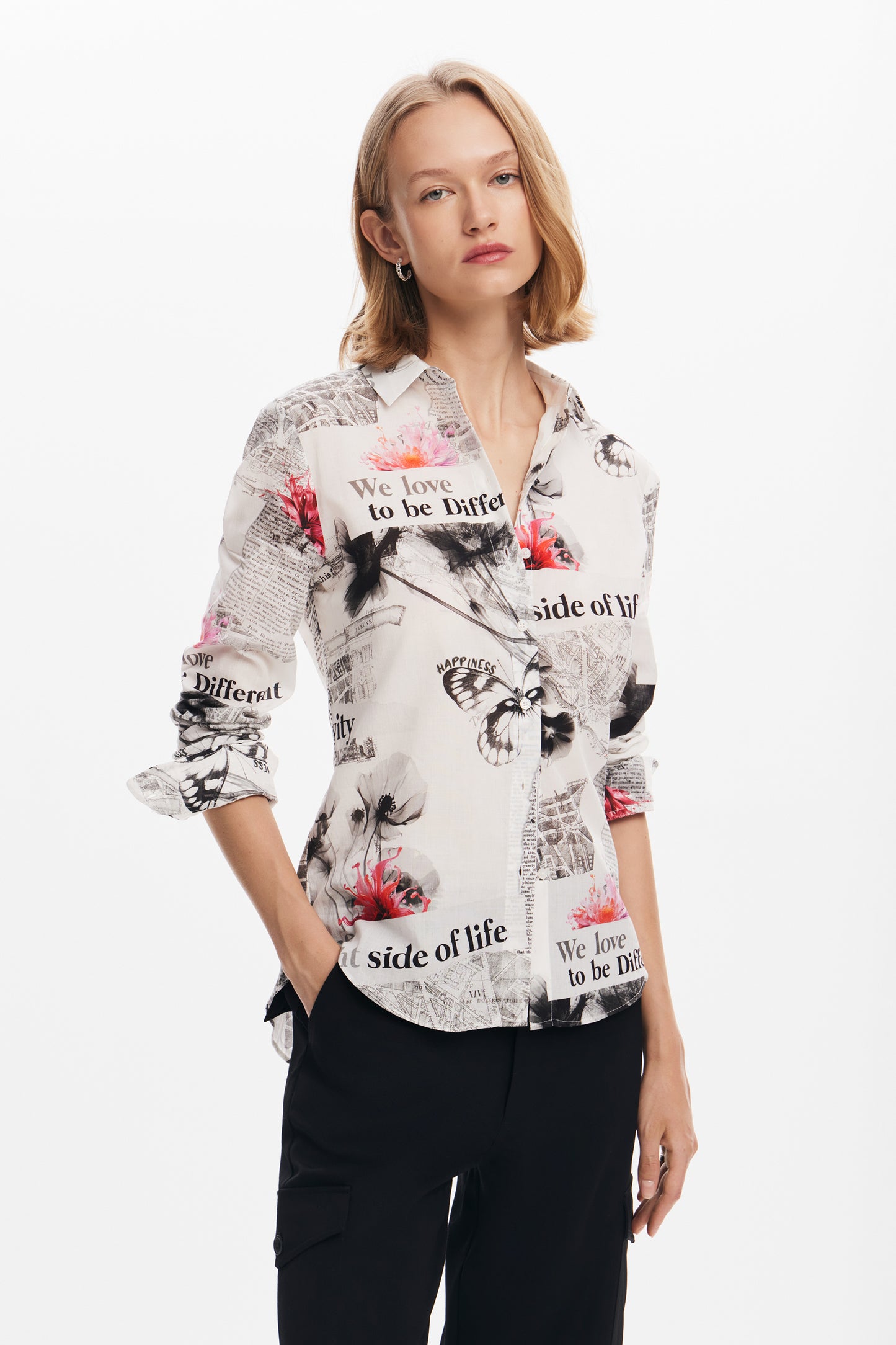 Floral Text Shirt