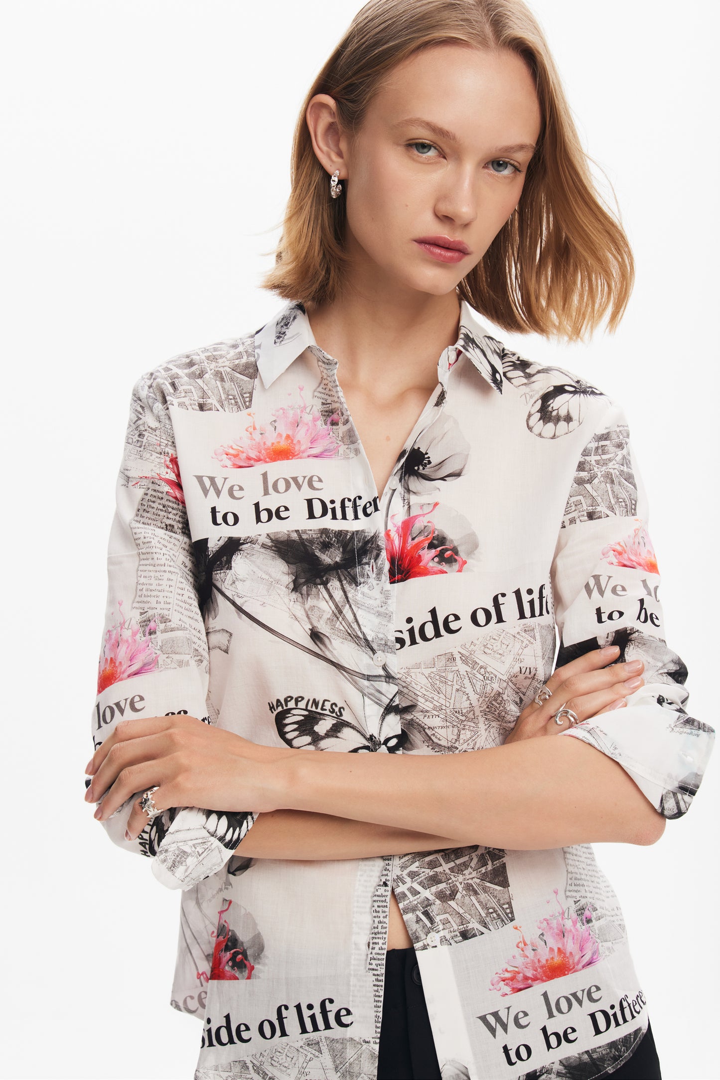 Floral Text Shirt