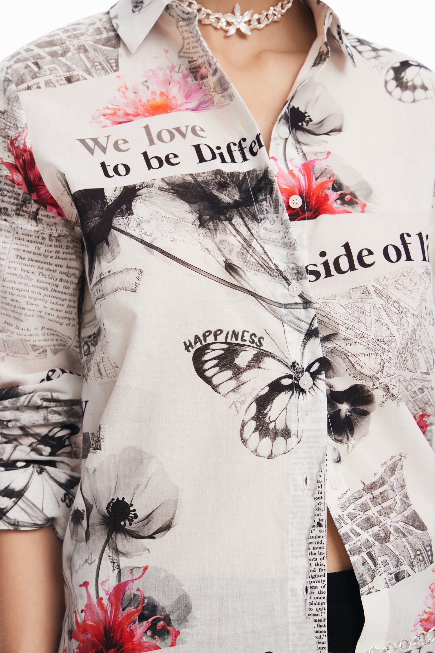 Floral Text Shirt