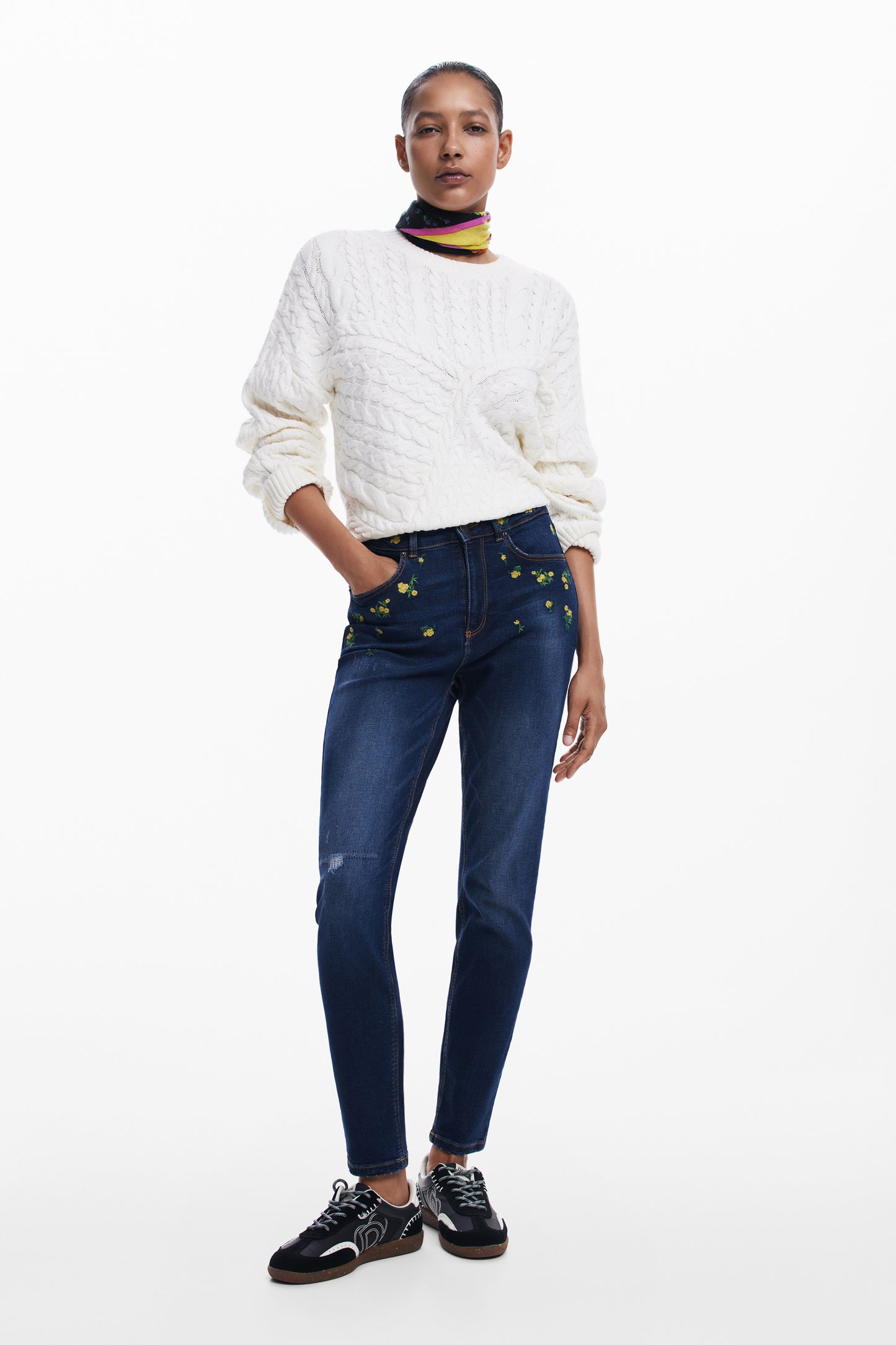 Floral Denim Jeans
