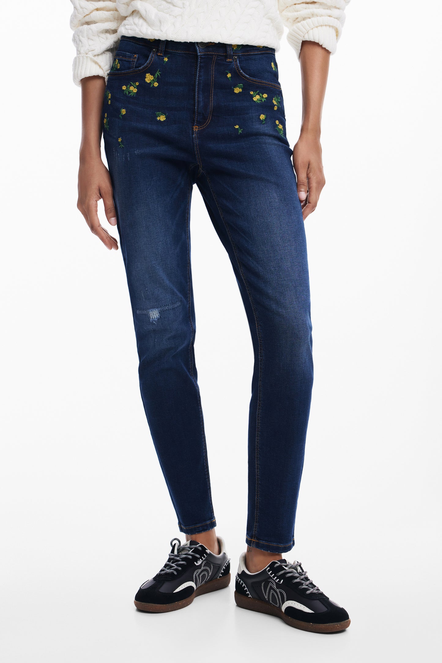 Floral Denim Jeans