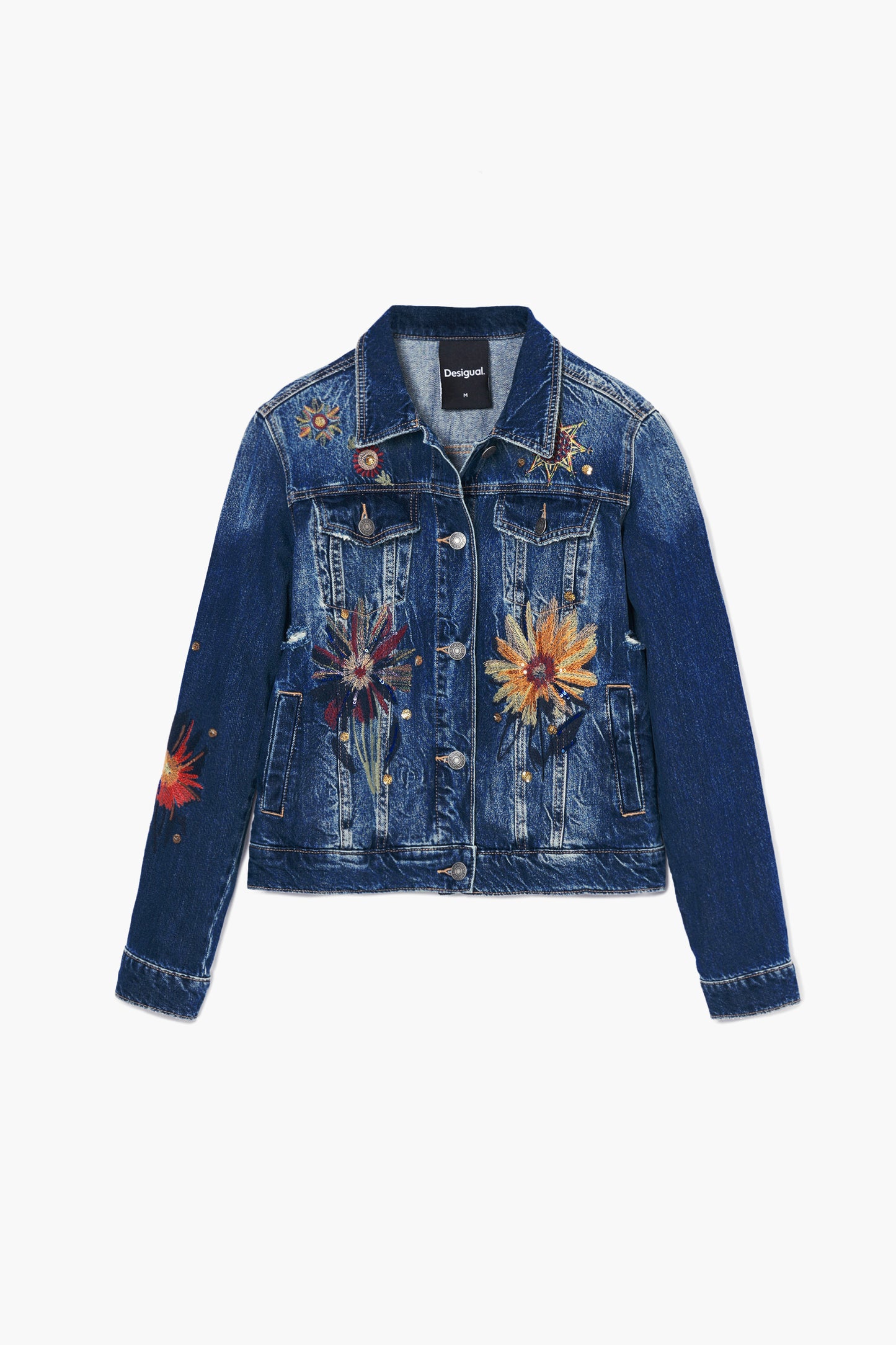 Floral Trucker Denim Jacket