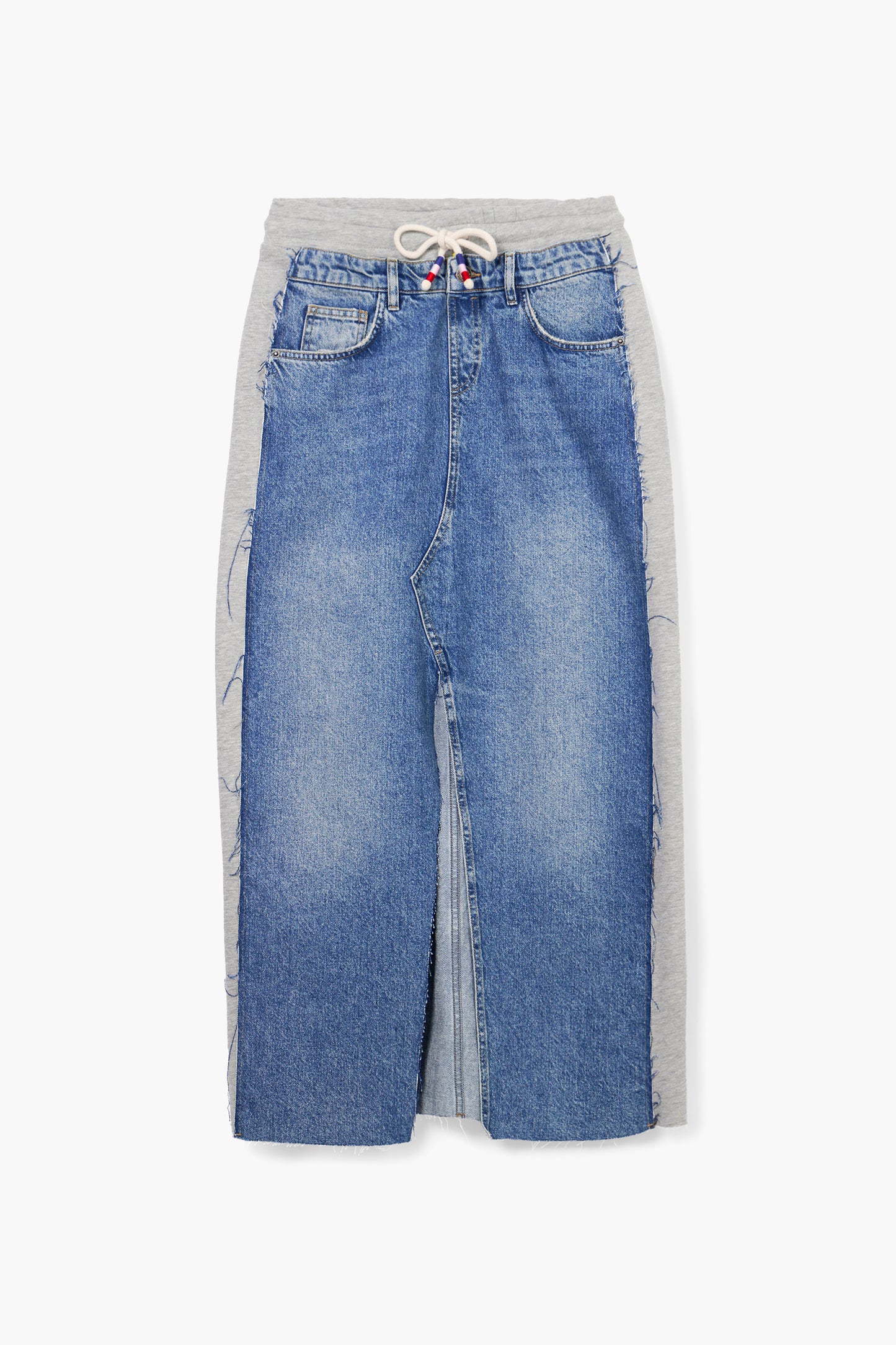 Hybrid Denim Midi Skirt