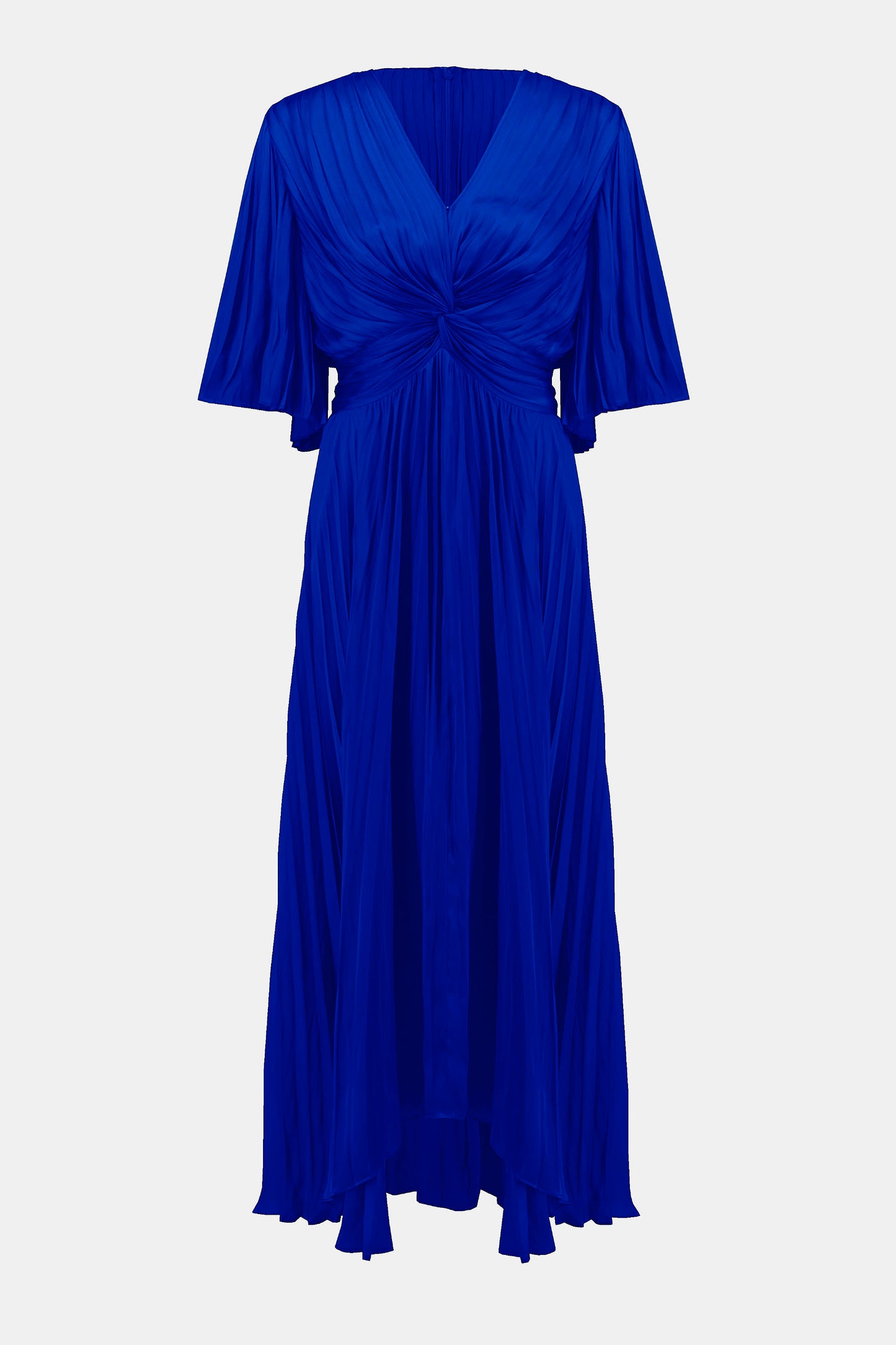 Pleated Satin Midi Dress