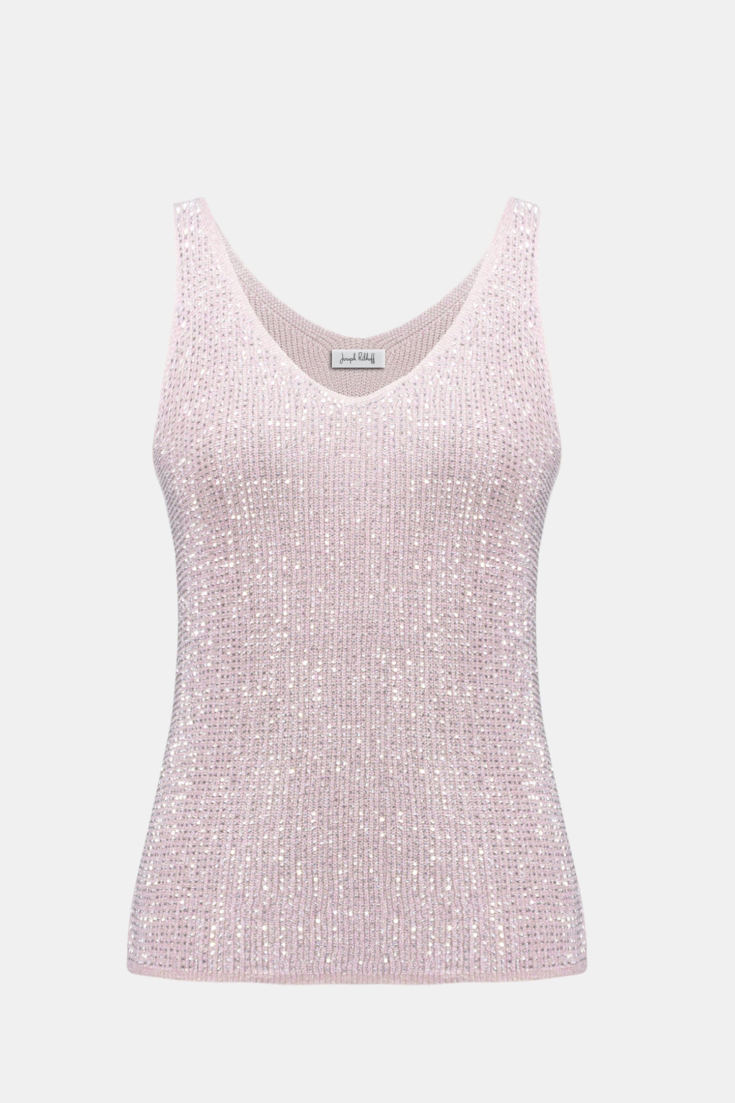 Metallic Knitted Camisole with Rhinestones