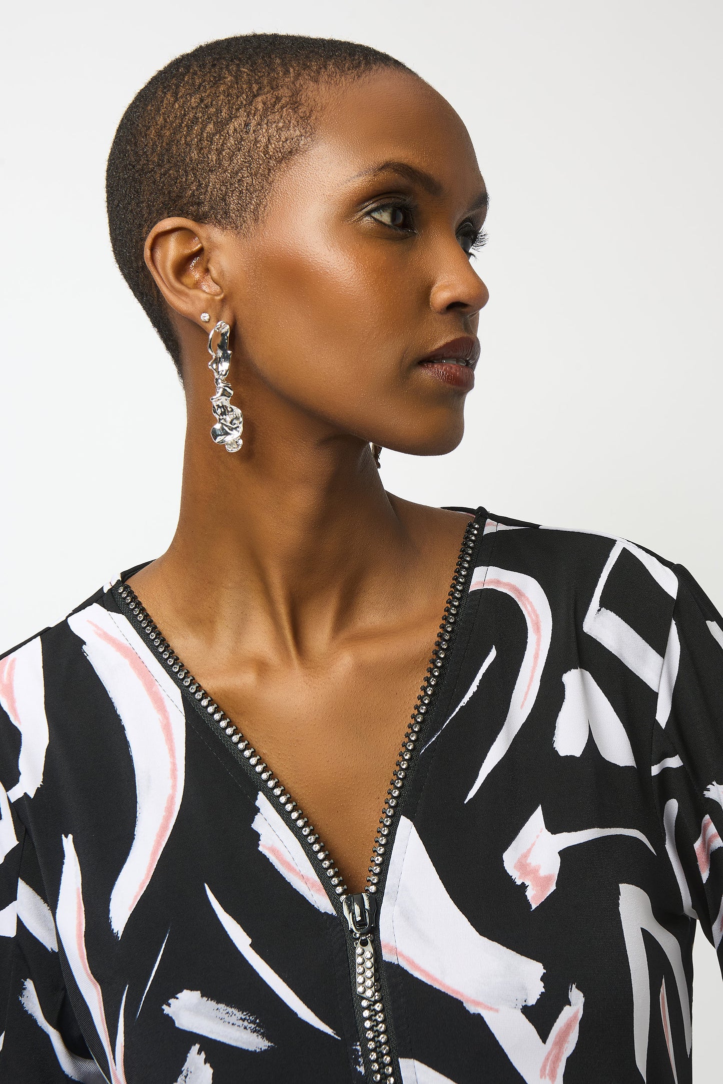 Silky Knit Printed Fit And Flare Tunic