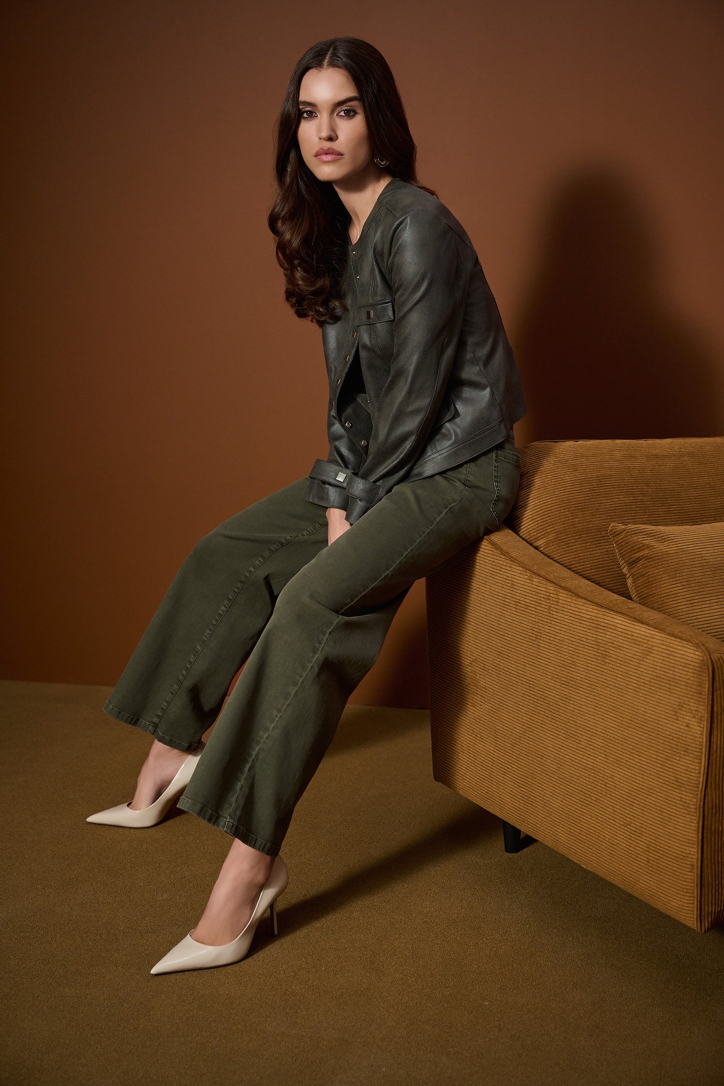 Goldie Classic Wide-Leg Stretch Denim Jeans