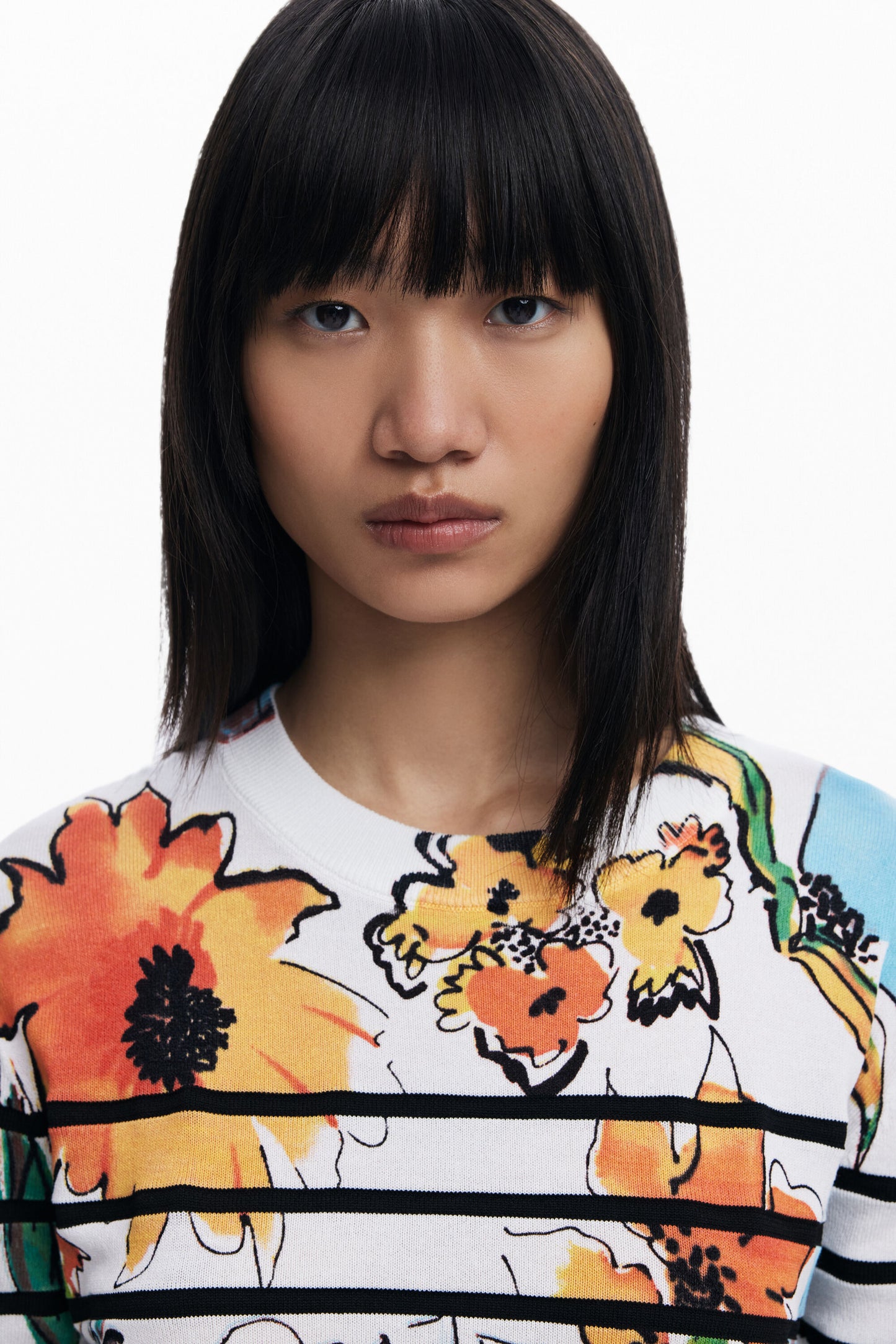Striped Floral Sweater
