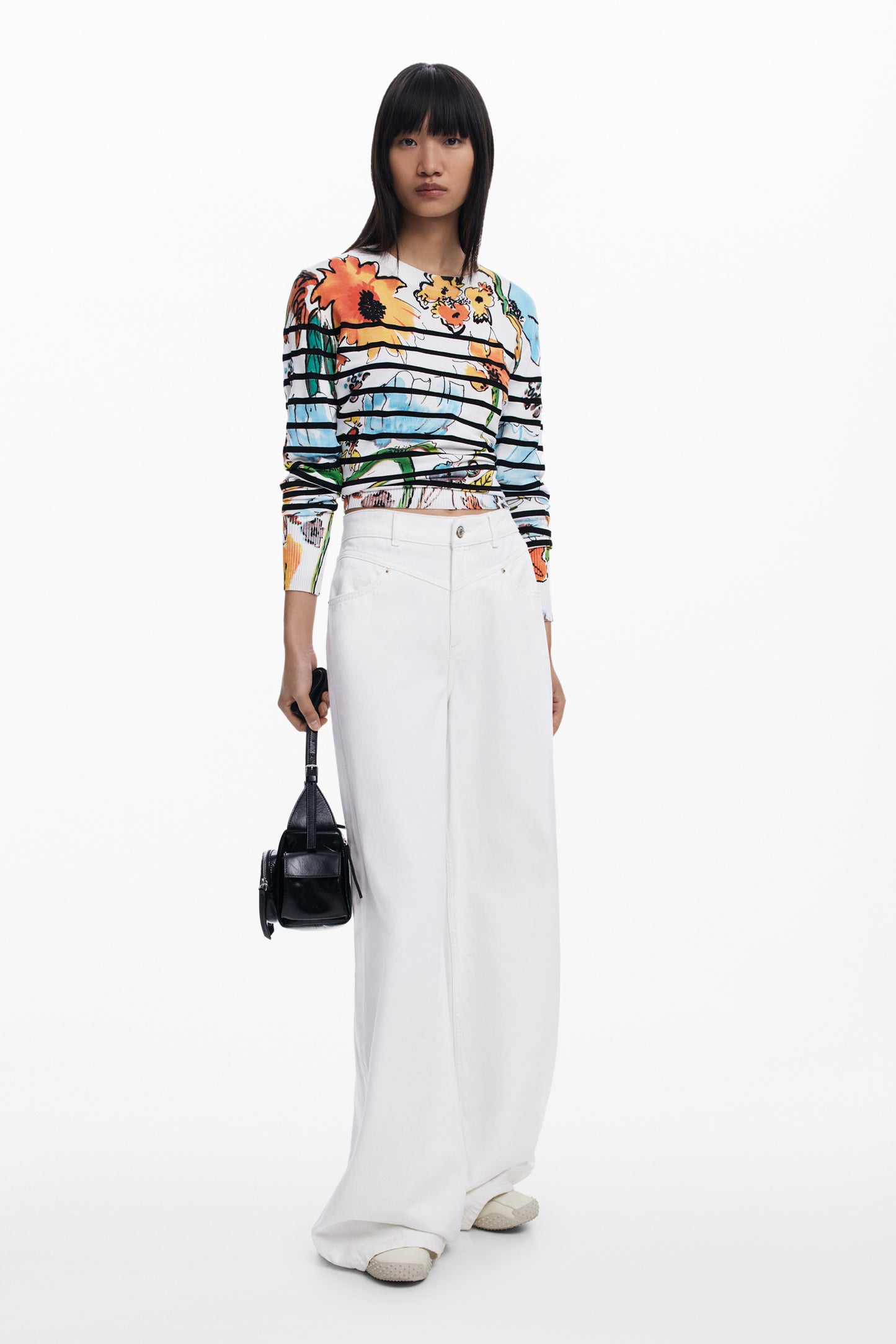 Striped Floral Sweater