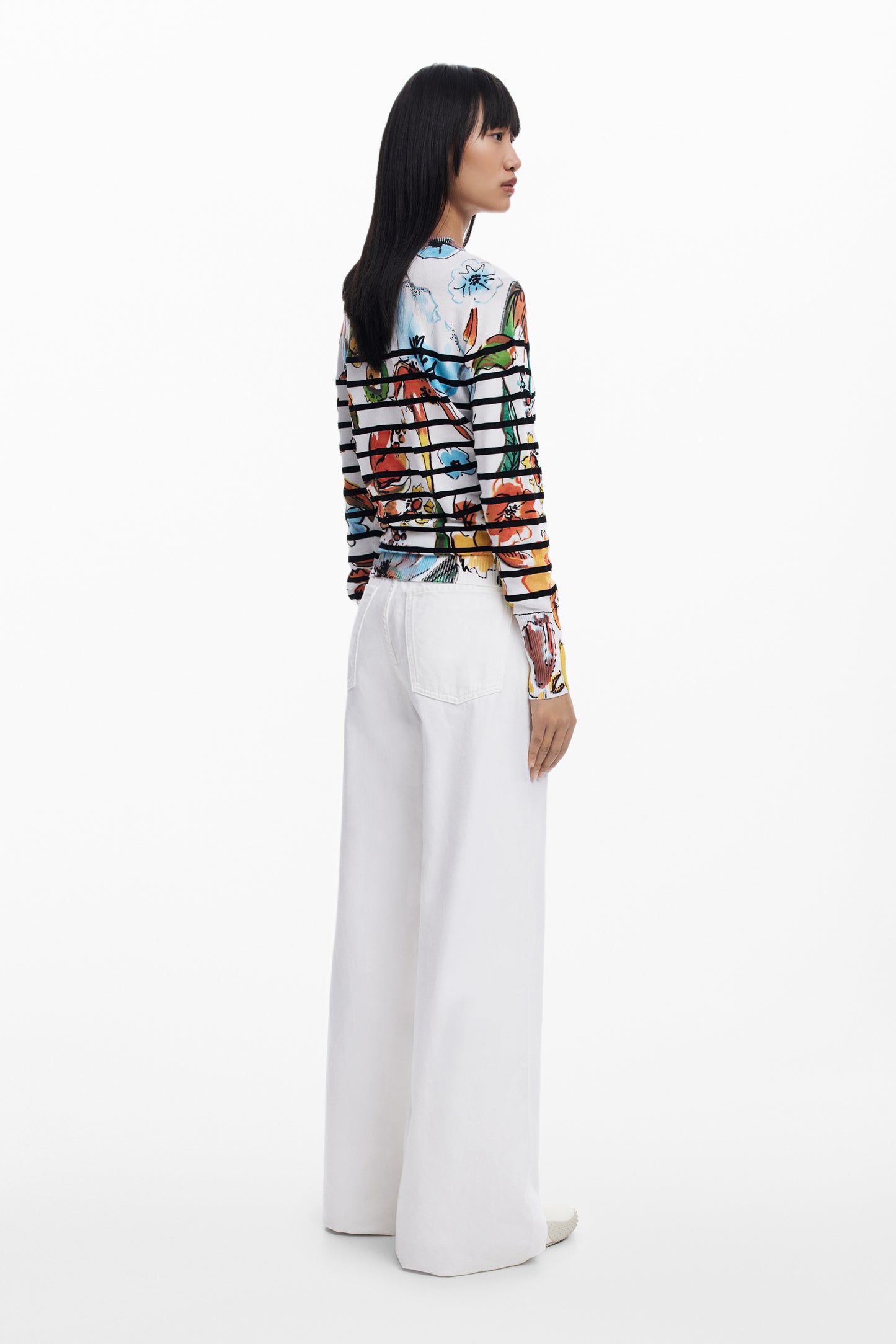 Striped Floral Sweater