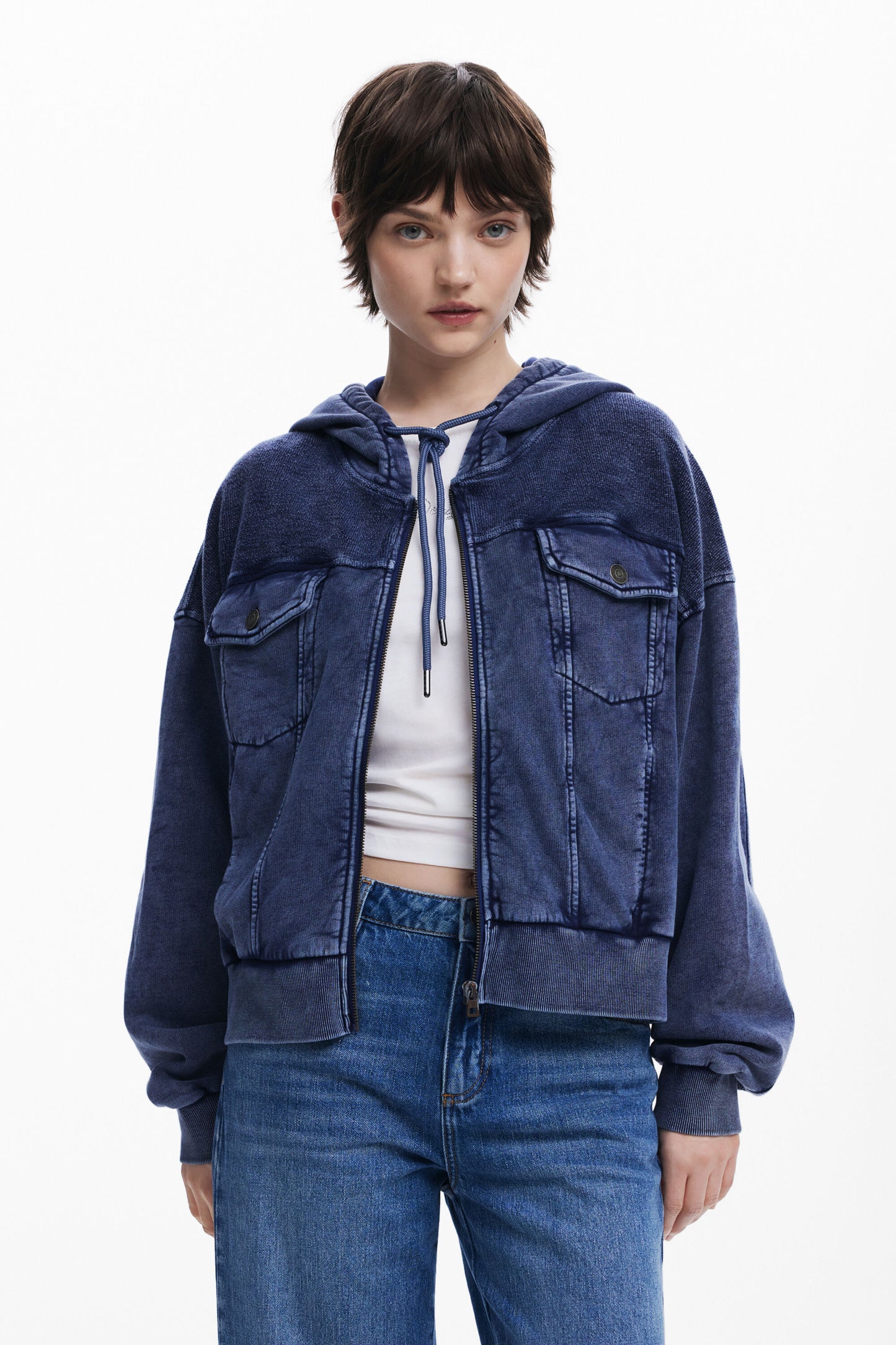 Denim Print Sweater