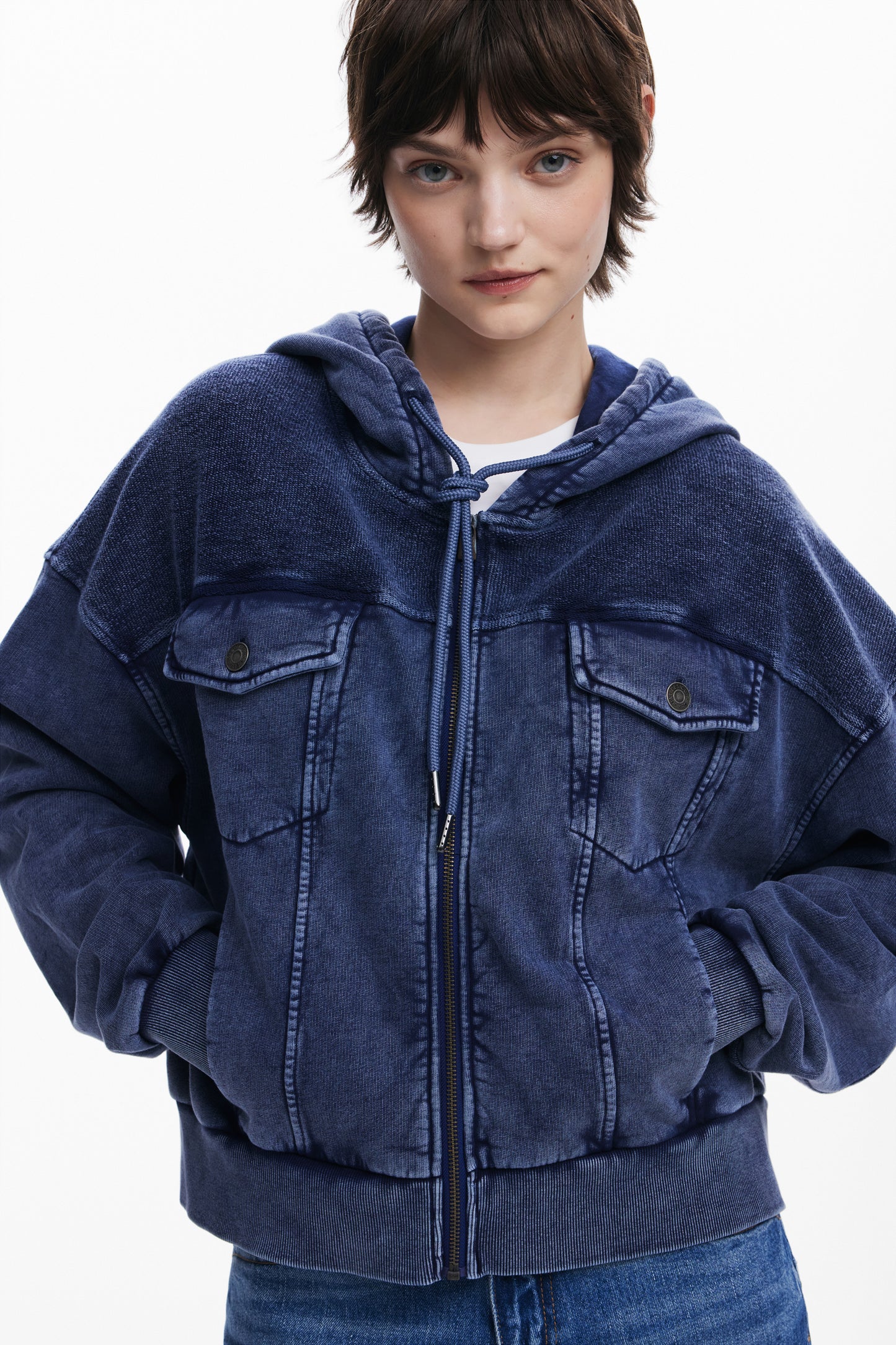 Denim Print Sweater
