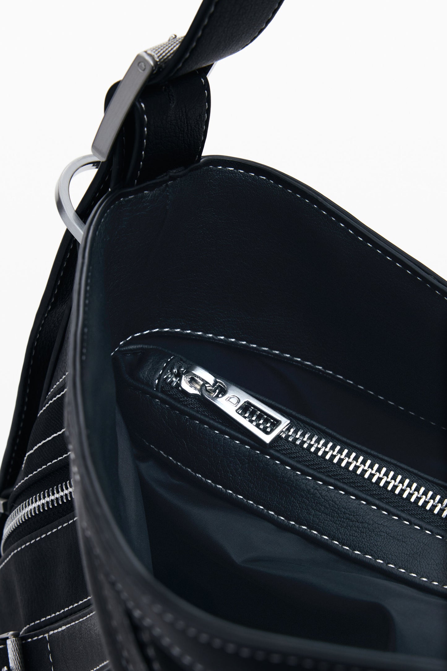 Medium Faux Leather Bag With Buckles