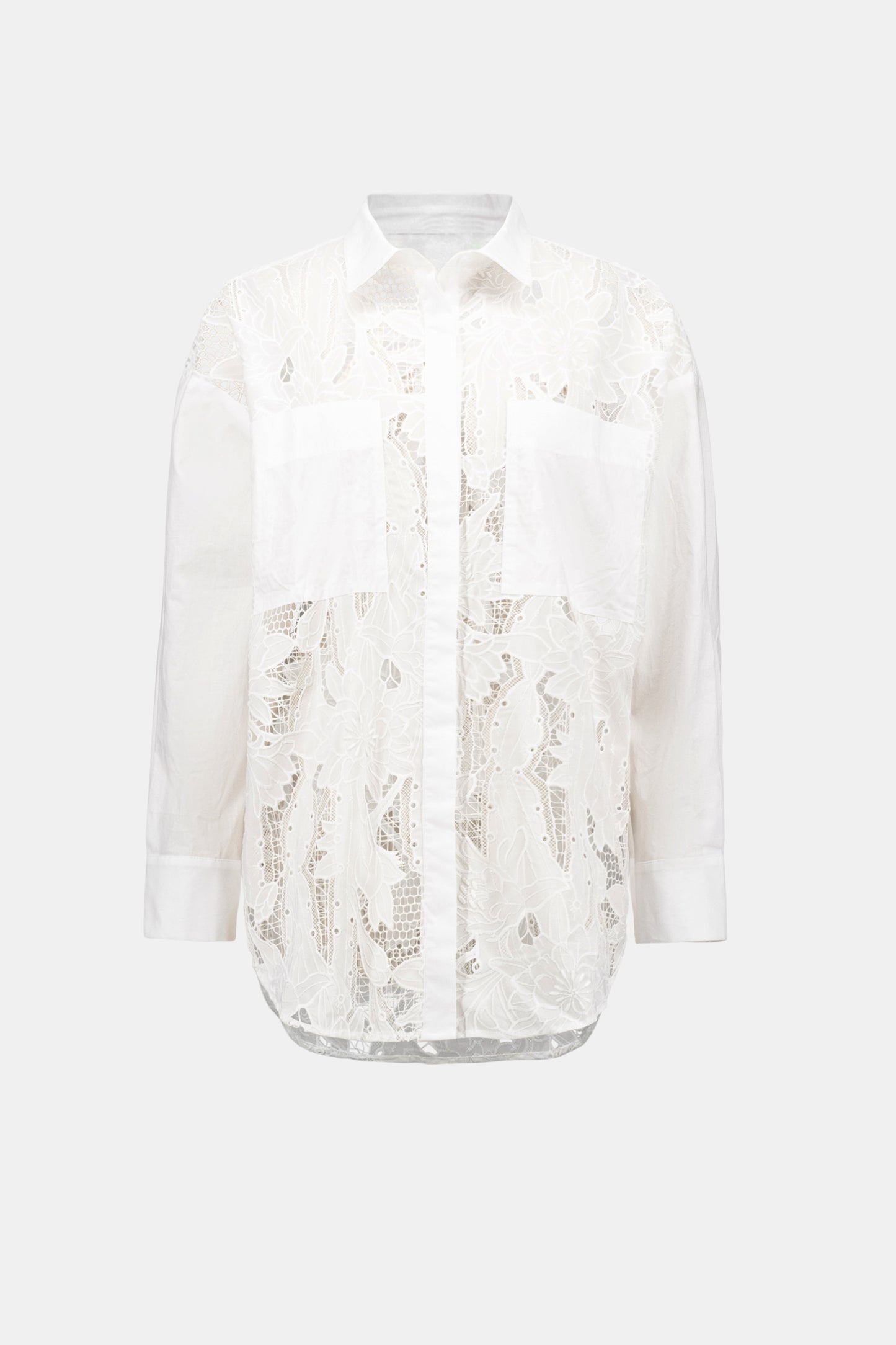Cotton Lace Boxy Blouse With Embroidery