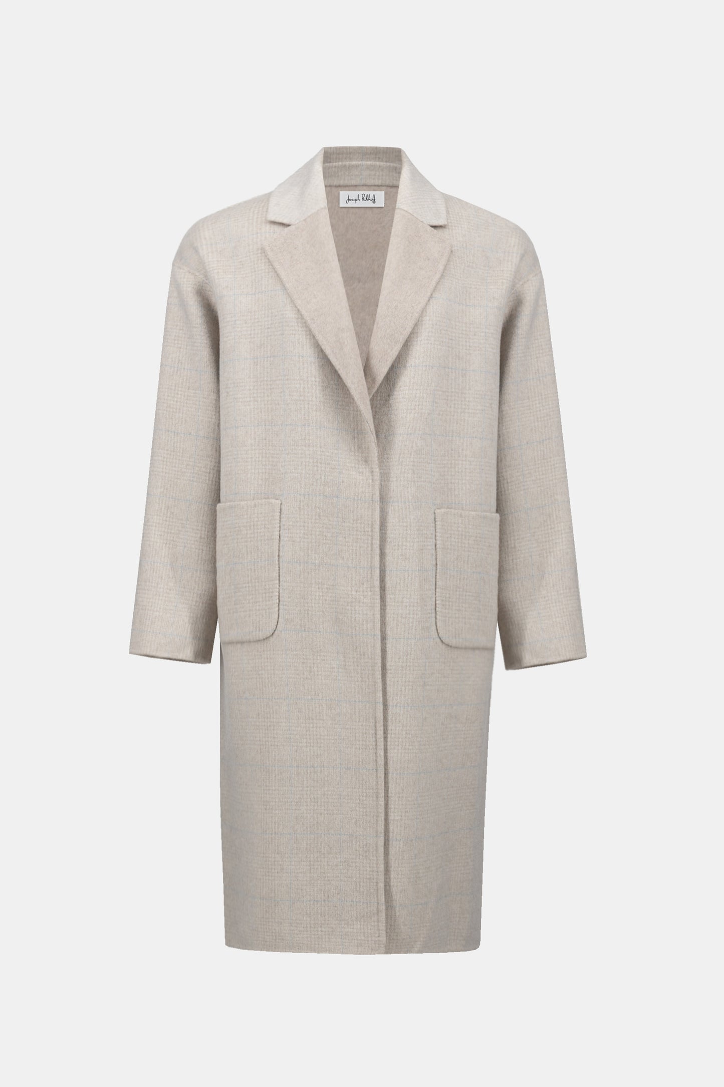 Wool Blend Plaid Reversible Boxy Coat