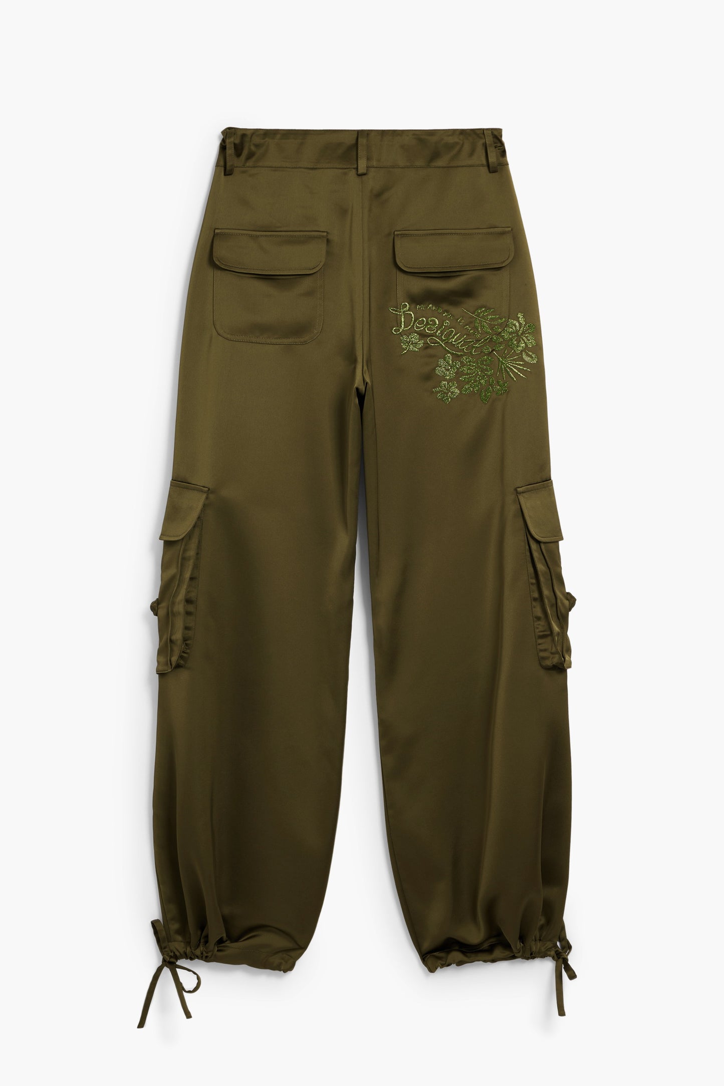 Satin Cargo Pants