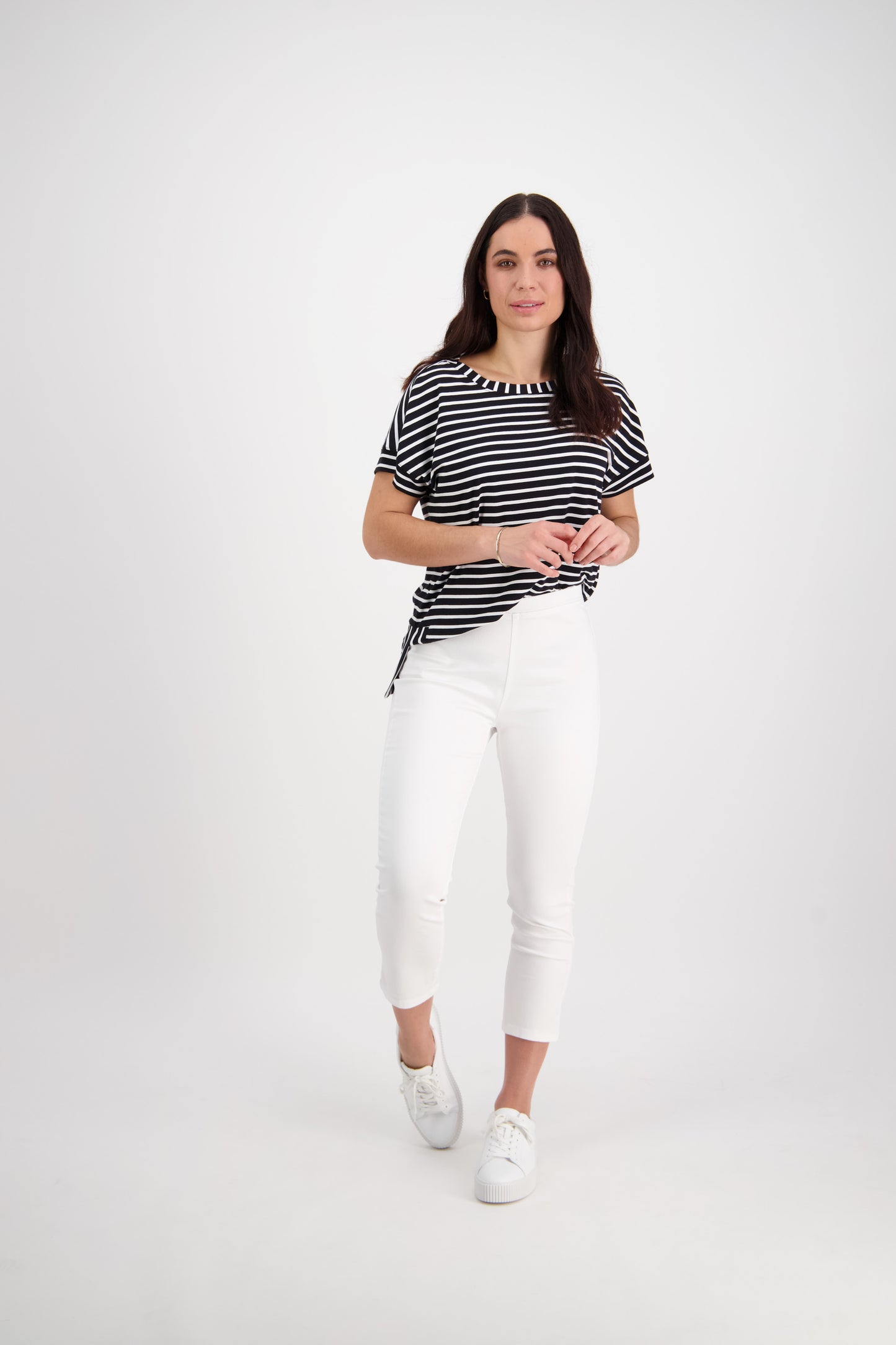 White Skinny Leg 7/8 Length Pull On