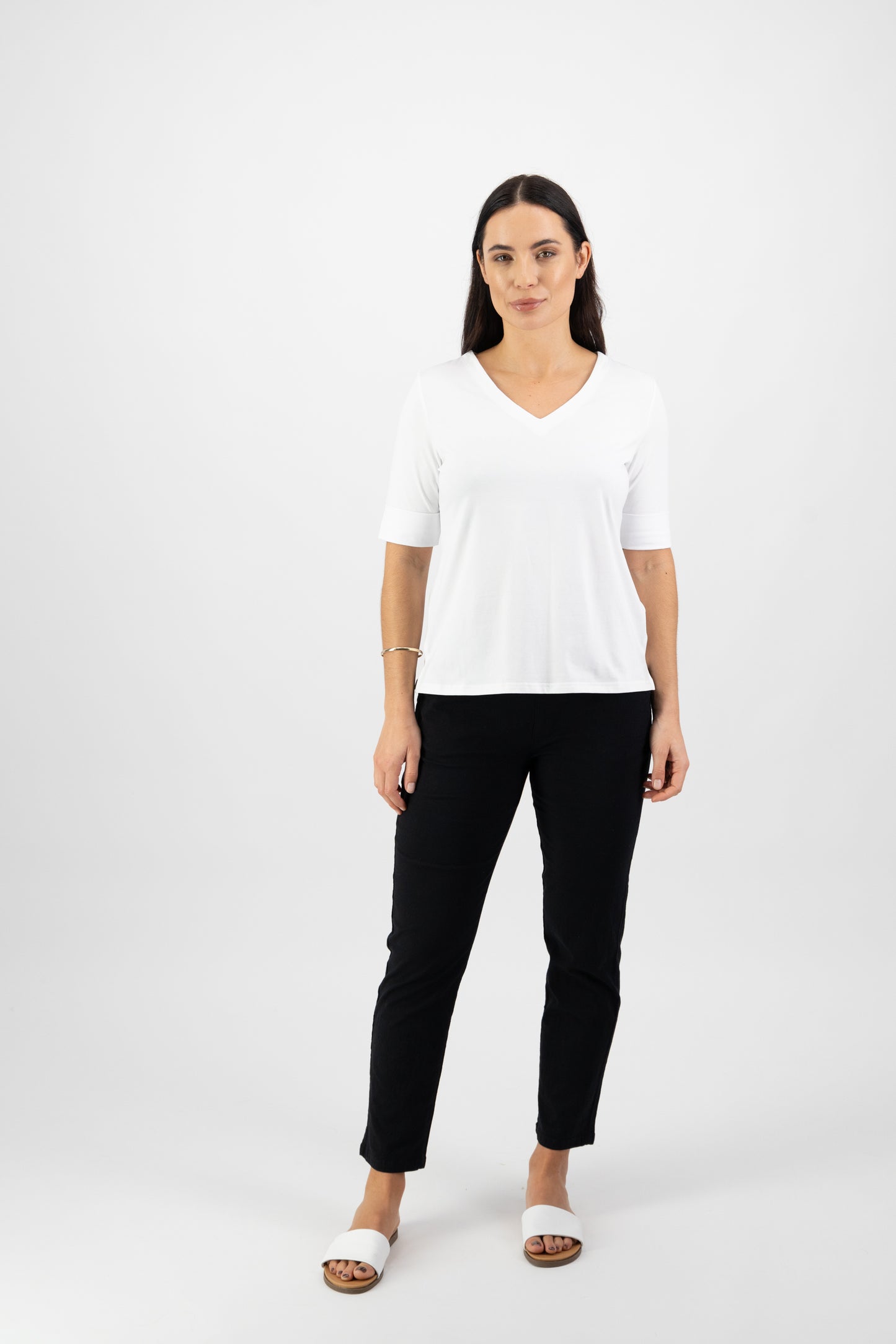 Essential White V-Neck Top