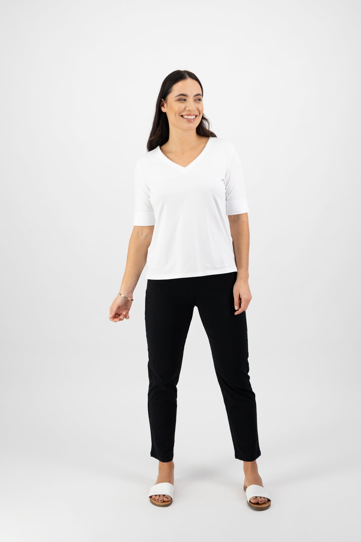 Essential White V-Neck Top