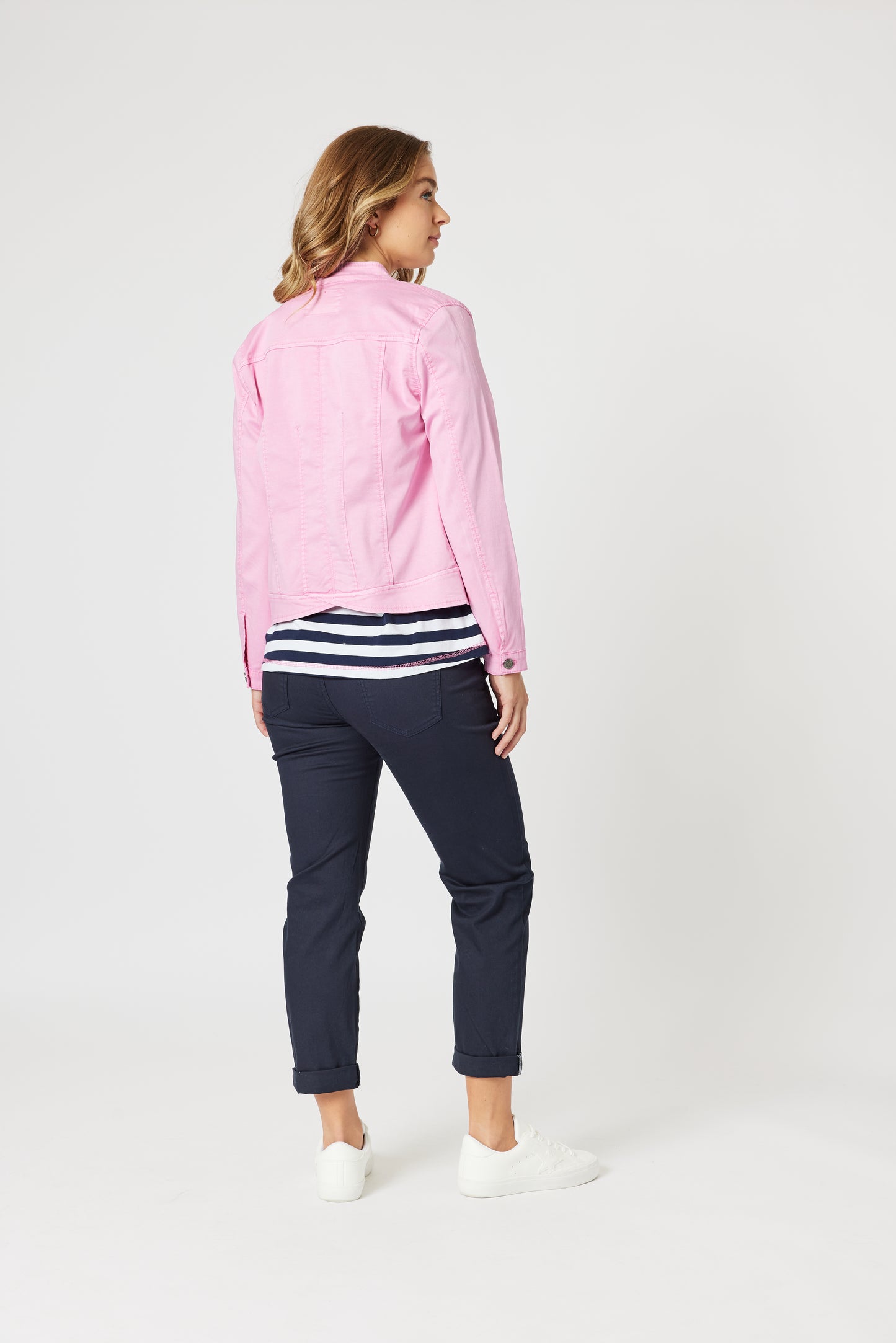 Maggie Denim Jacket - Flamingo