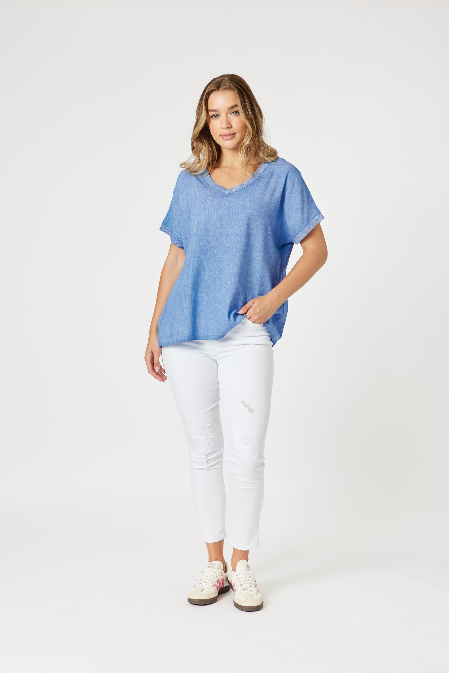 Sienna Top - Washed Blue