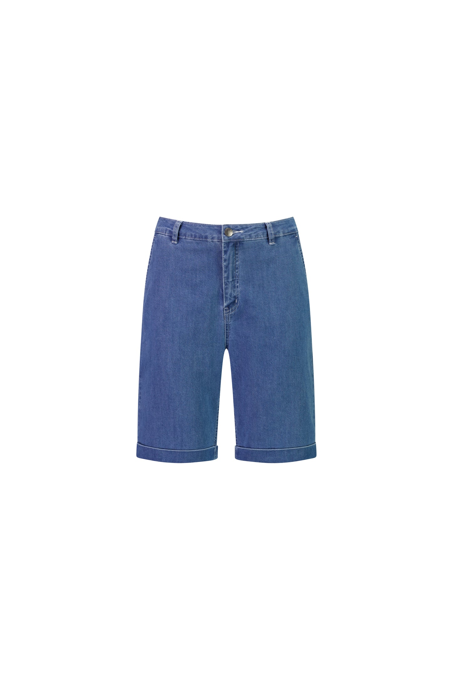 Slim Leg Above Knee Mid Wash Short