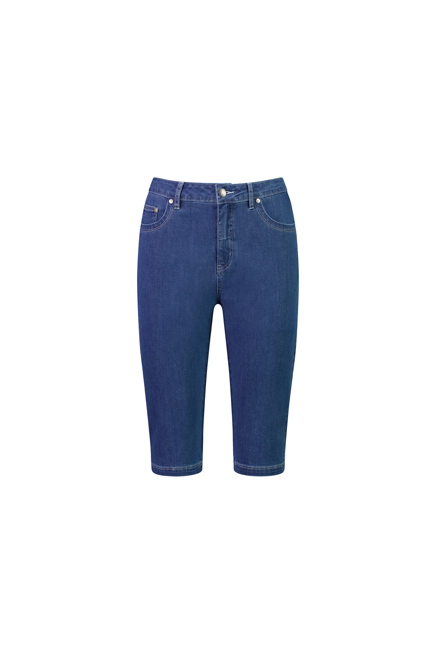 Slim Leg Mid Wash Denim Short