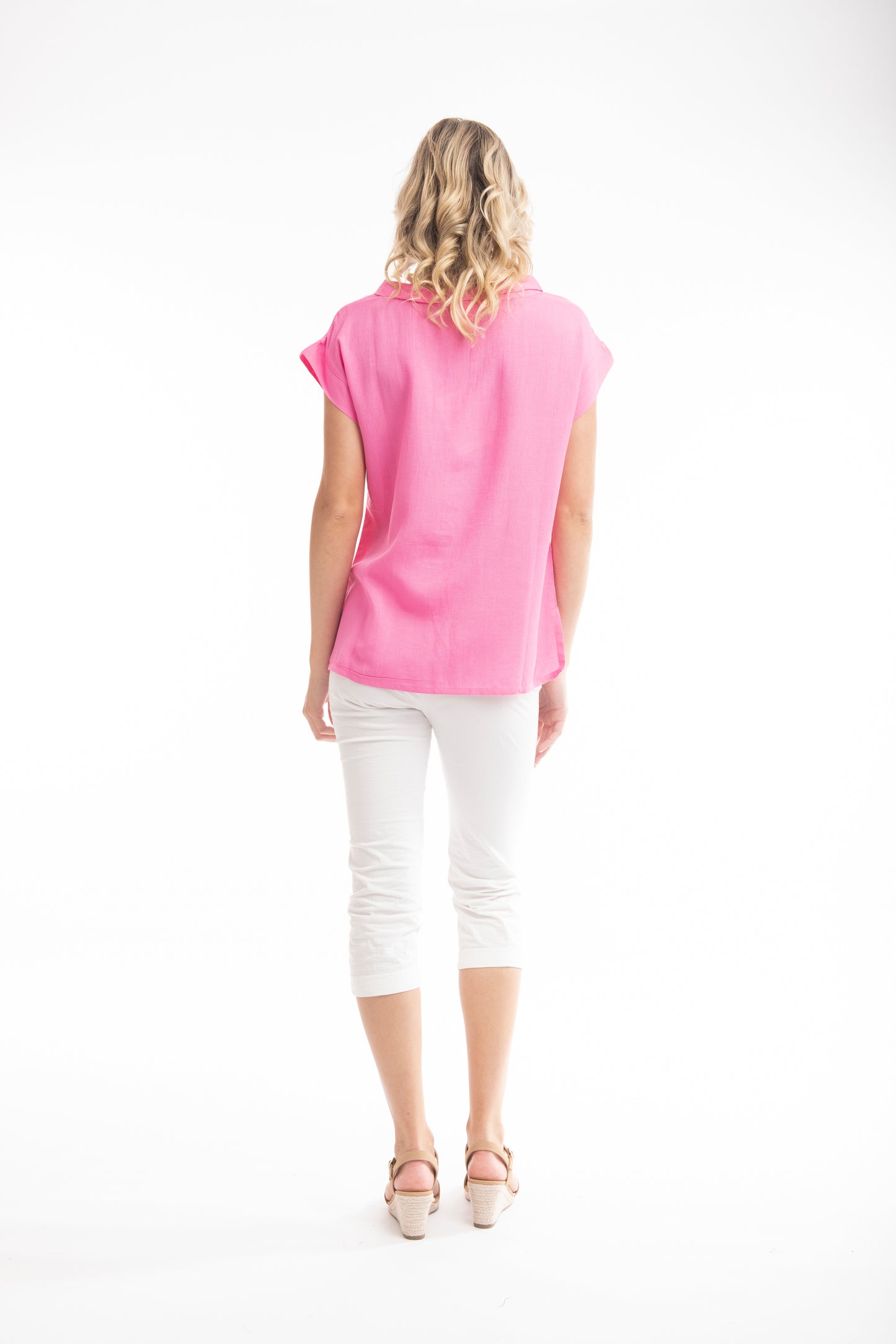 Essentials Rose Folded Neckline Top