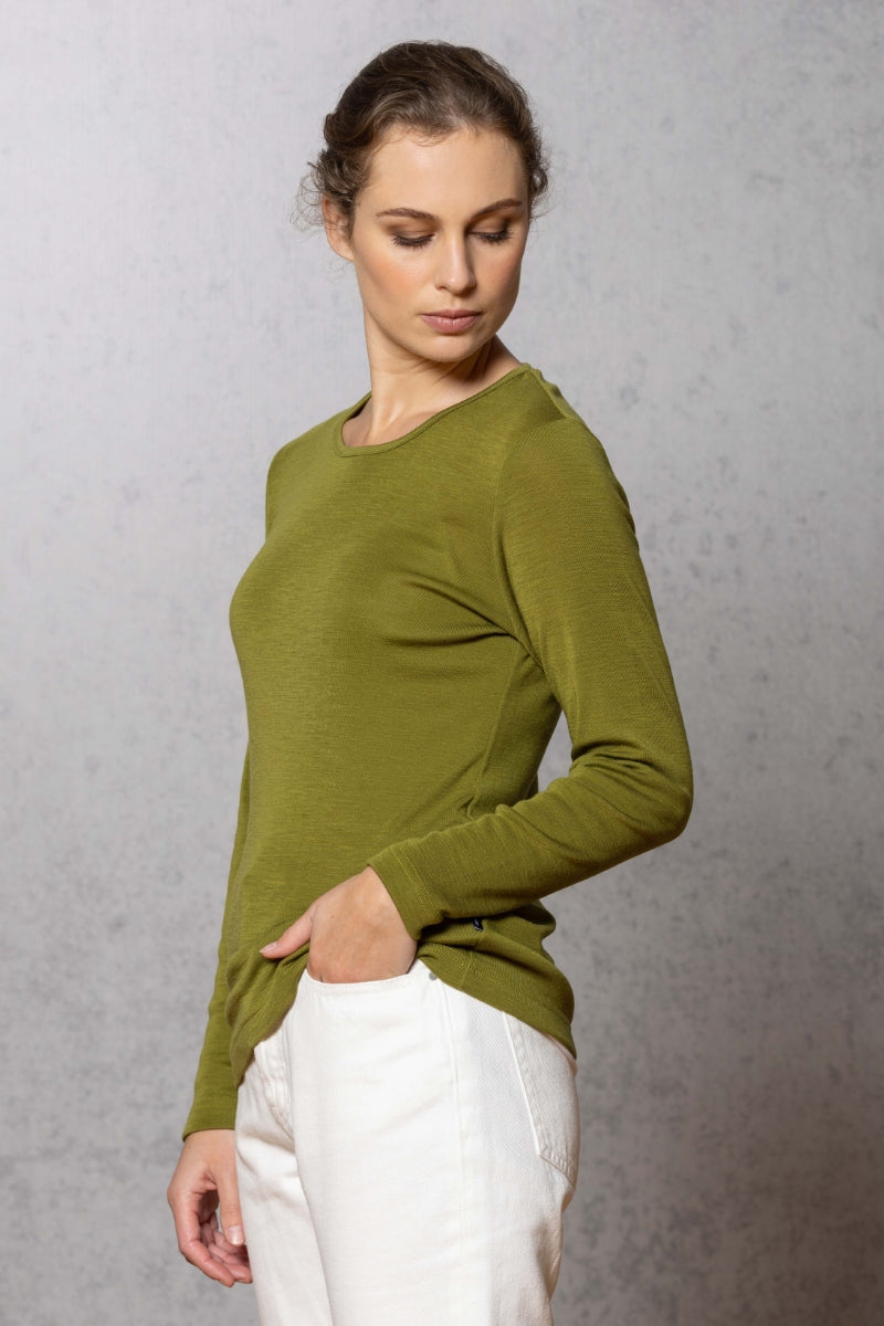 Merino Harper Olive Crew