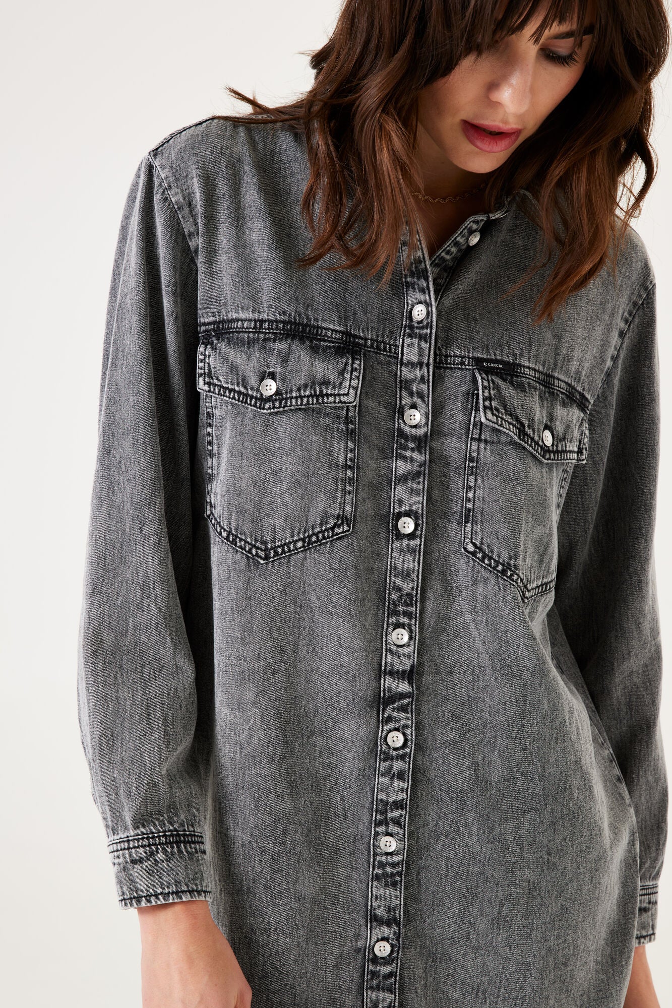 Grey Denim Dress