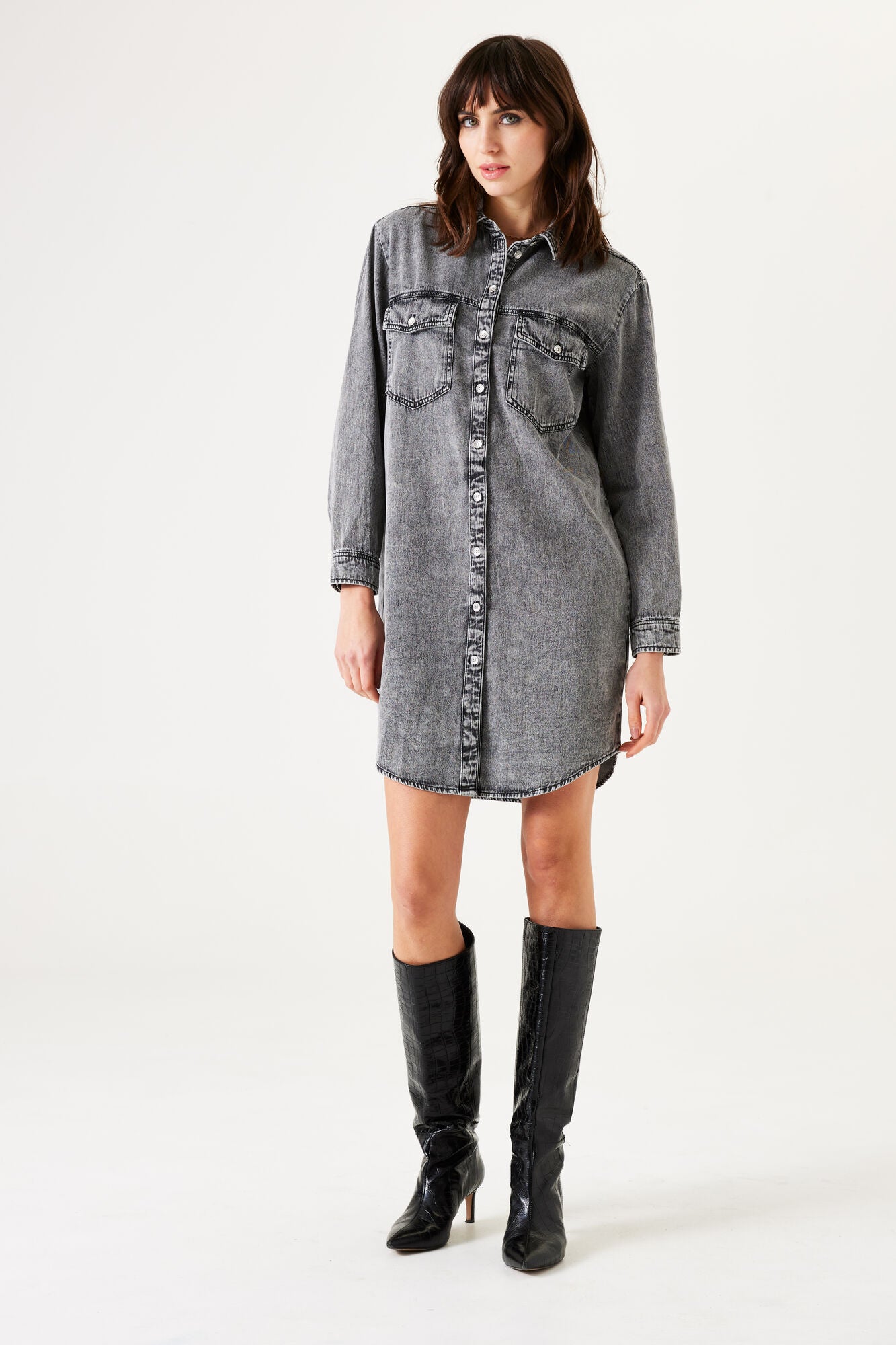 Grey Denim Dress