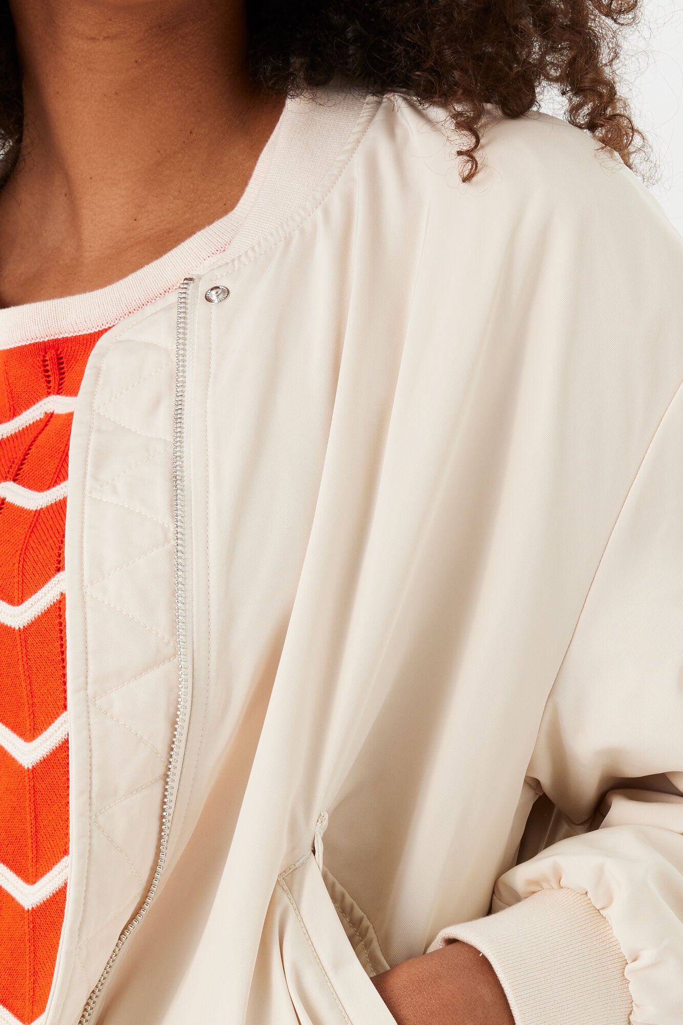 Ecru Bomber Style Jacket