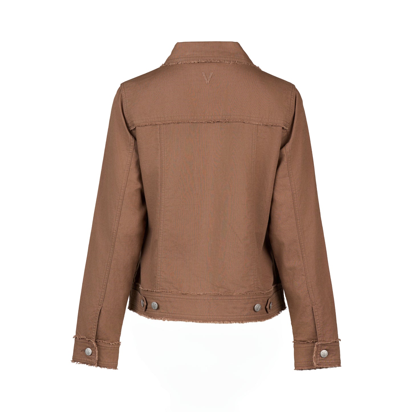 Pecan Linen Jacket with Frayed Seams