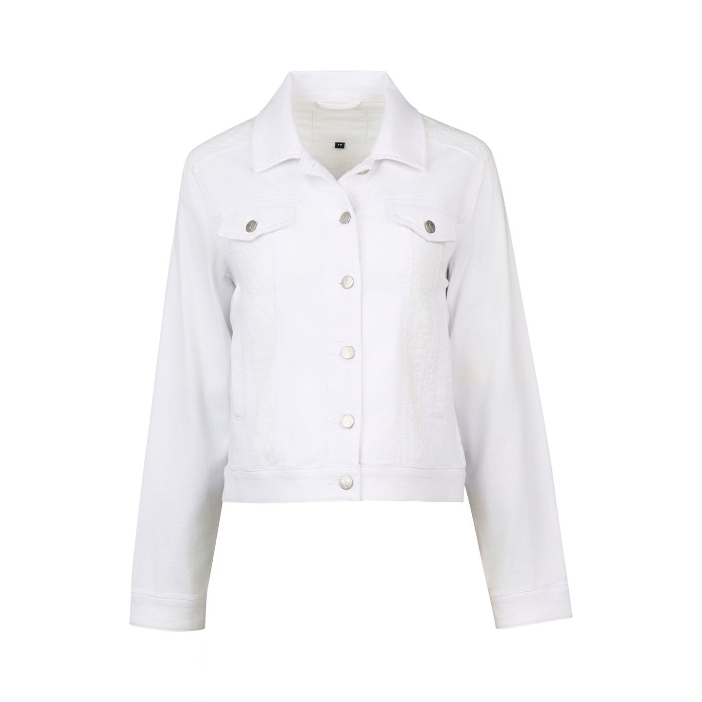 White Denim Jacket with Contrast Panels