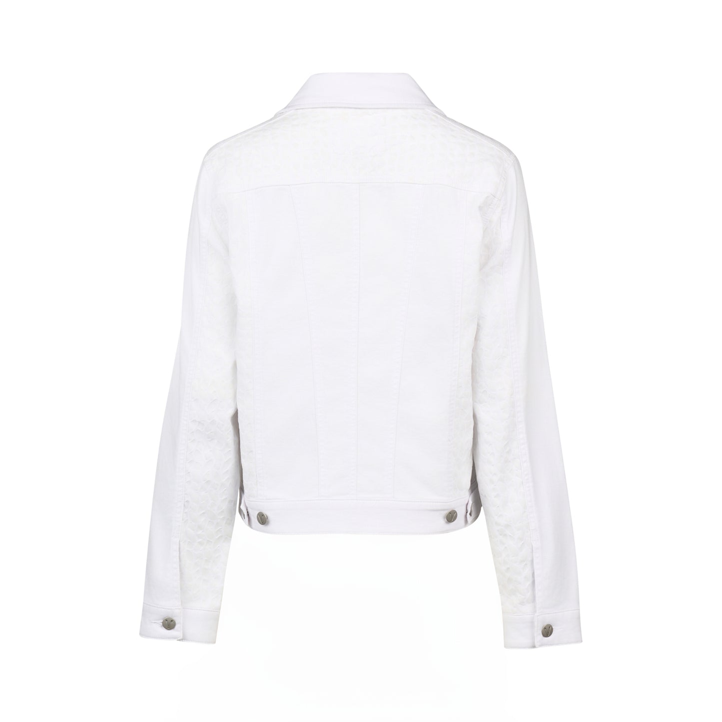 White Denim Jacket with Contrast Panels