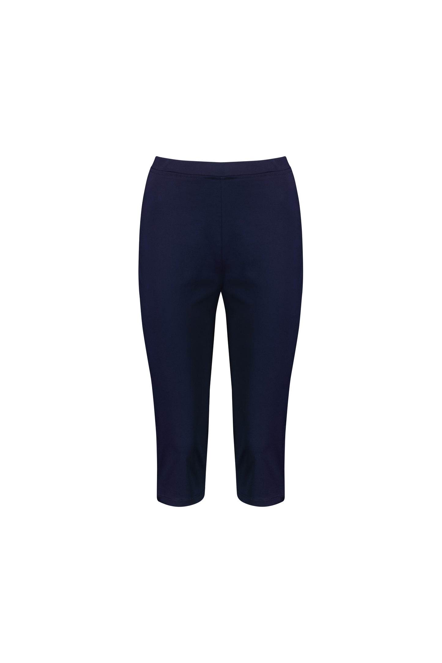 Navy Plain Skinny Leg 3/4 Length Lightweight Pull On