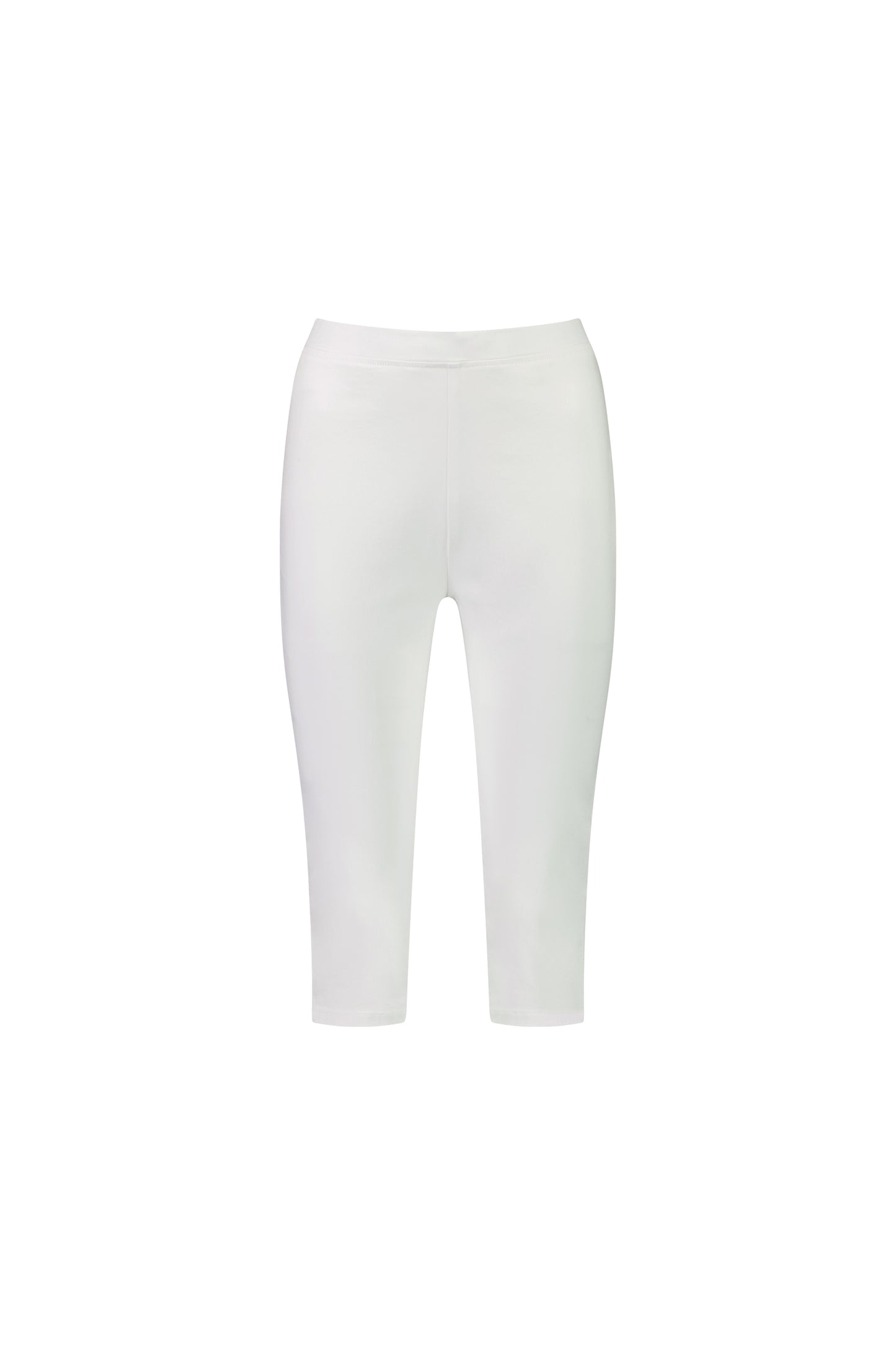 White Plain Skinny Leg 3/4 Length Lightweight Pull On