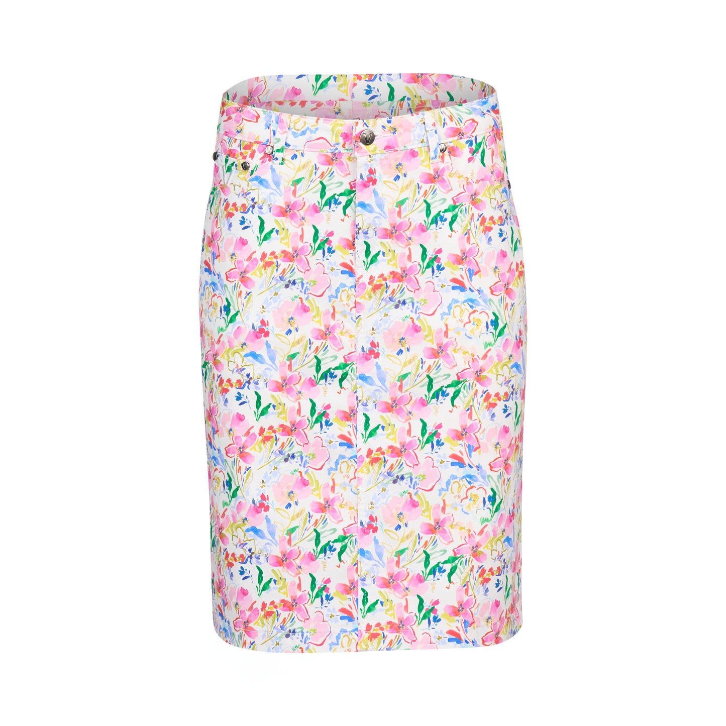 Porto Printed Lightweight Skirt with Centre Back Vent