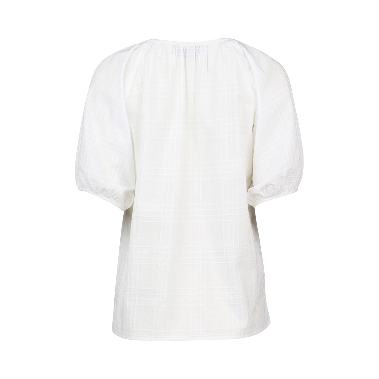 White Plain V Neck Top with Floaty Sleeve