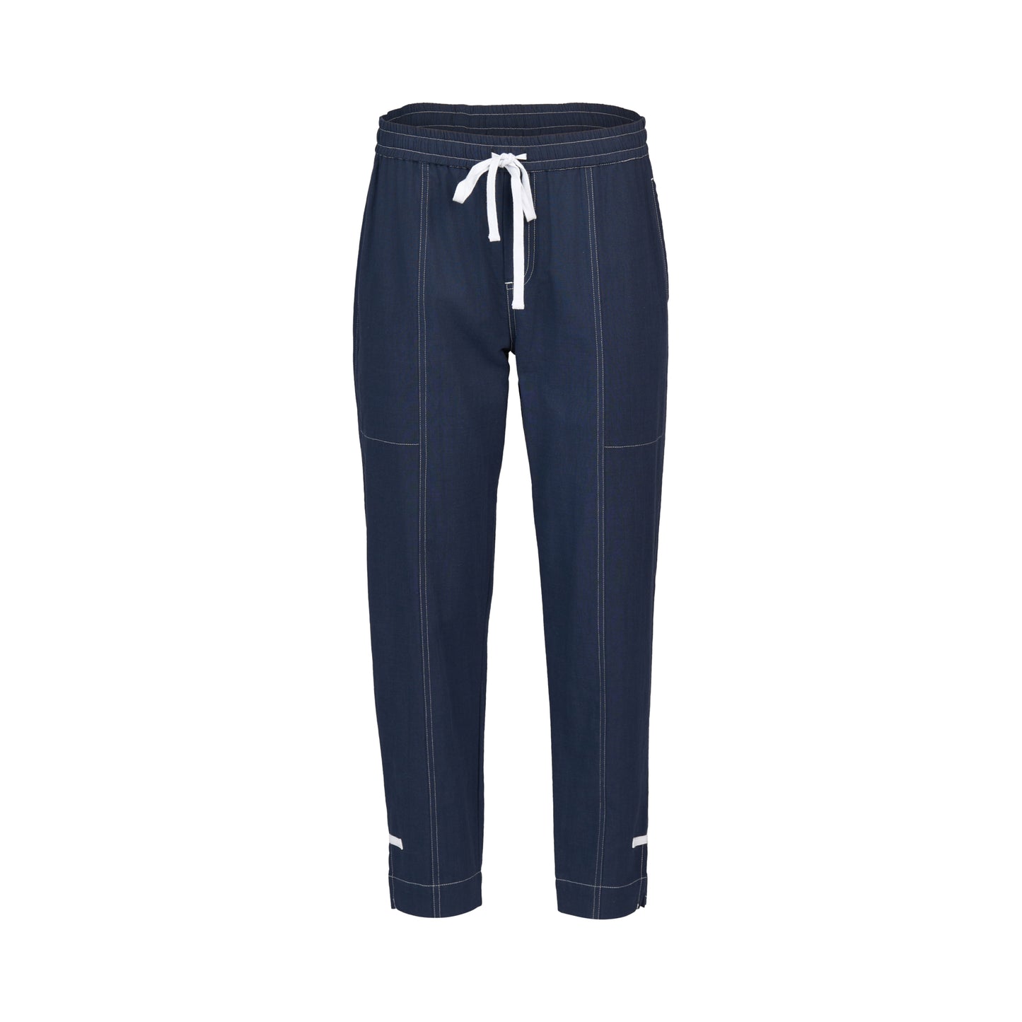 Ink Relaxed Leg Ankle Grazer Pant with Contrast Trim and Stitching