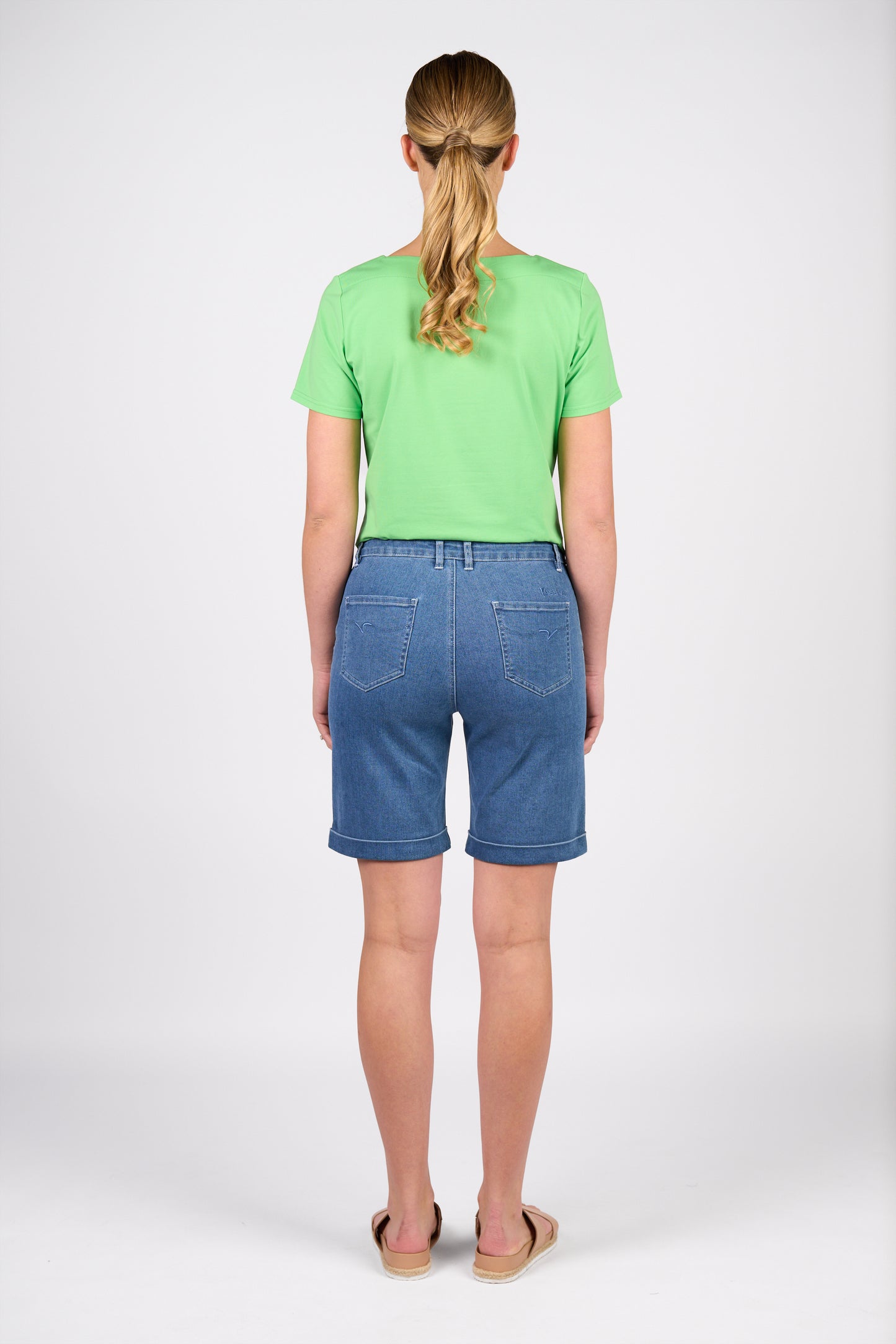 Blue Hue Slim Leg Above Knee Short