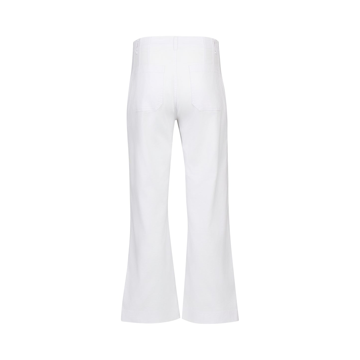 White Denim Straight Leg Ankle Grazer Jean with Front Patch Pockets