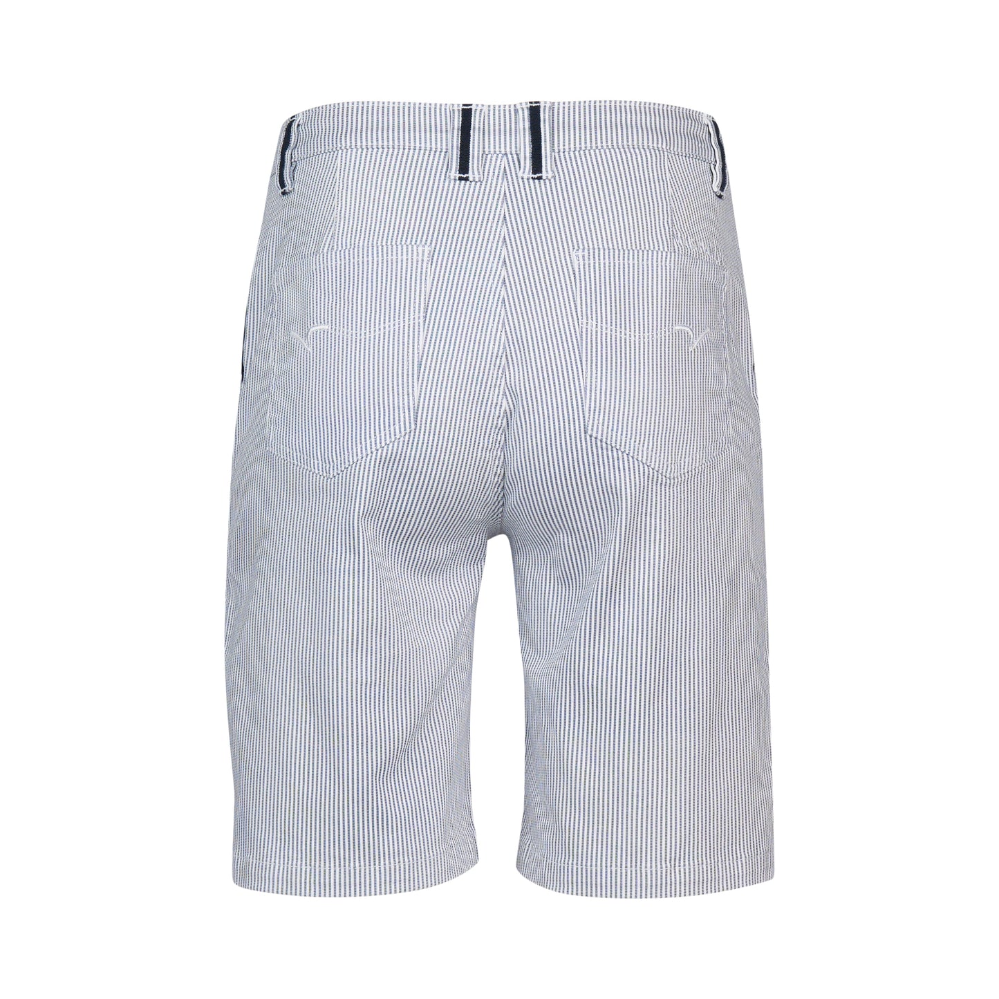 Ink/White Stripe Slim Leg Above Knee Short with Contrast Trim