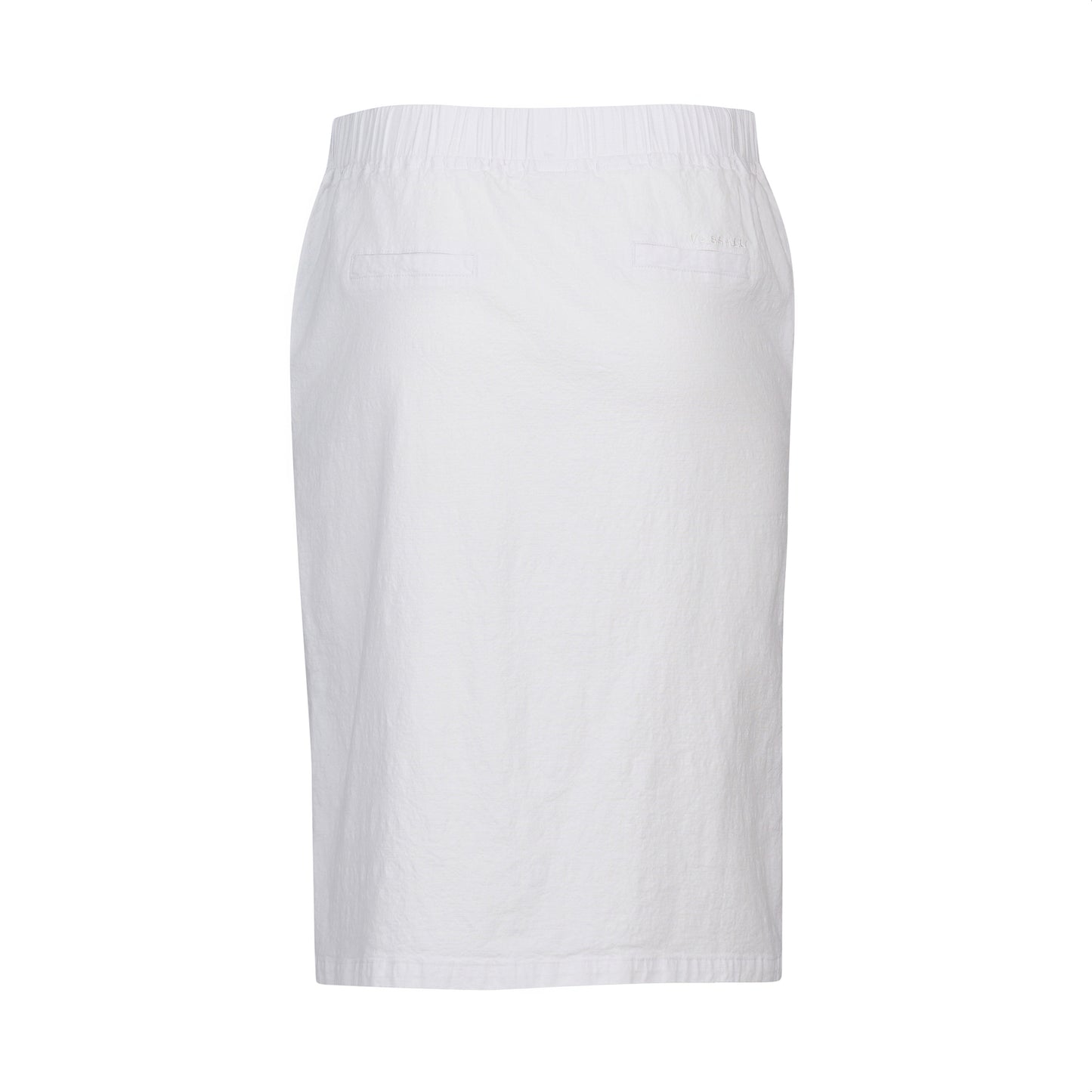 White Flat Front Pull-On Skirt