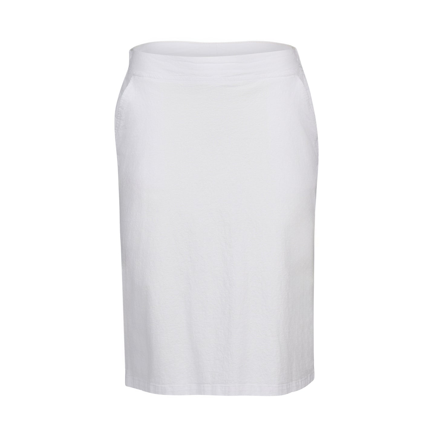White Flat Front Pull-On Skirt