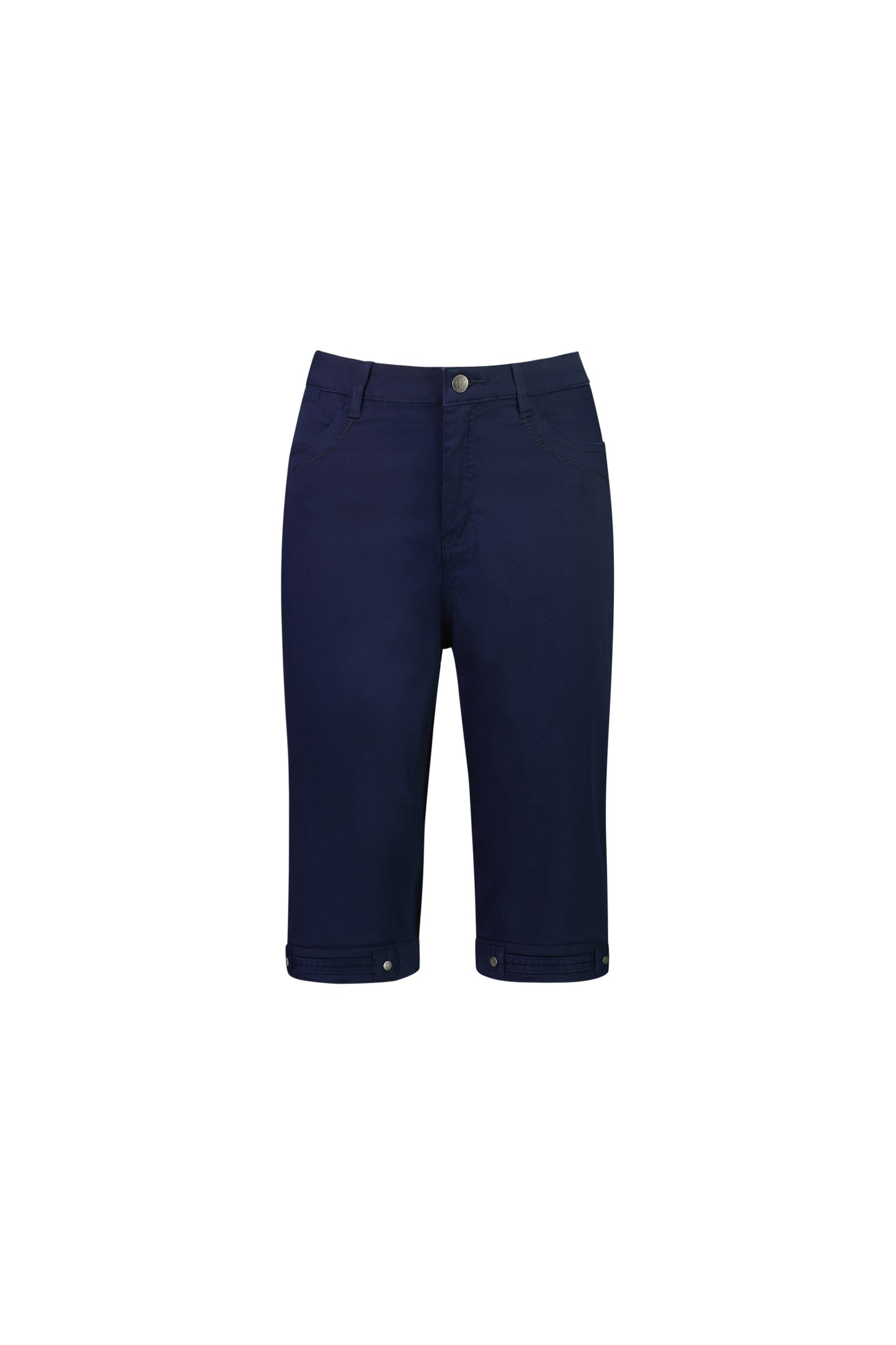 Navy Plain Lightweight Straight Leg Short