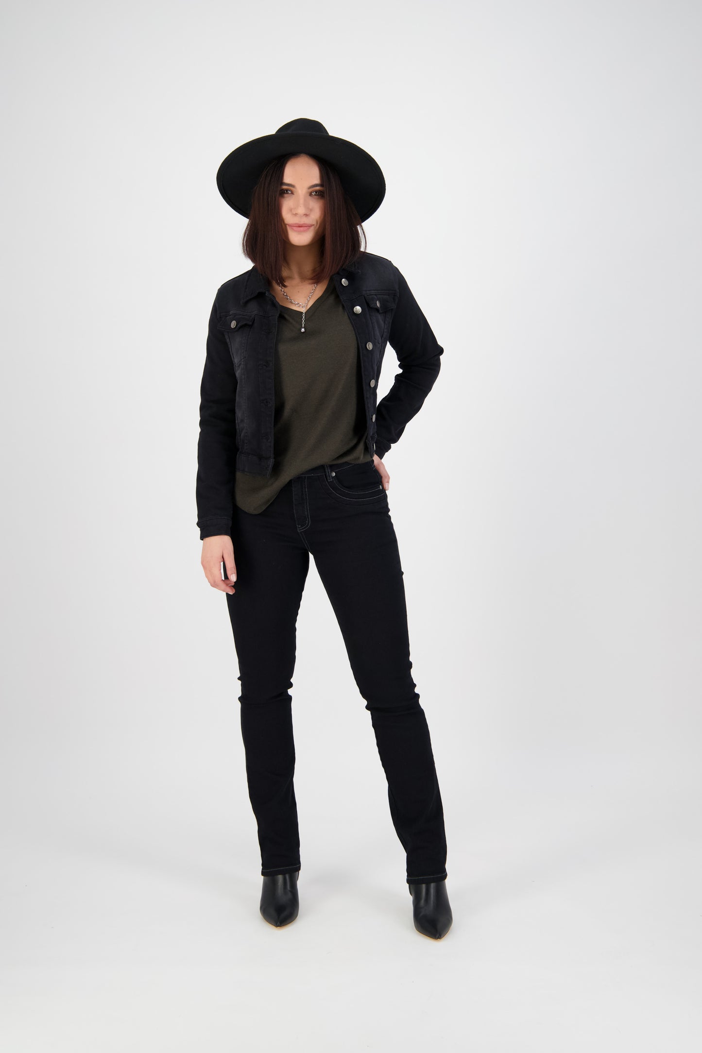 Black Knit Denim Jacket