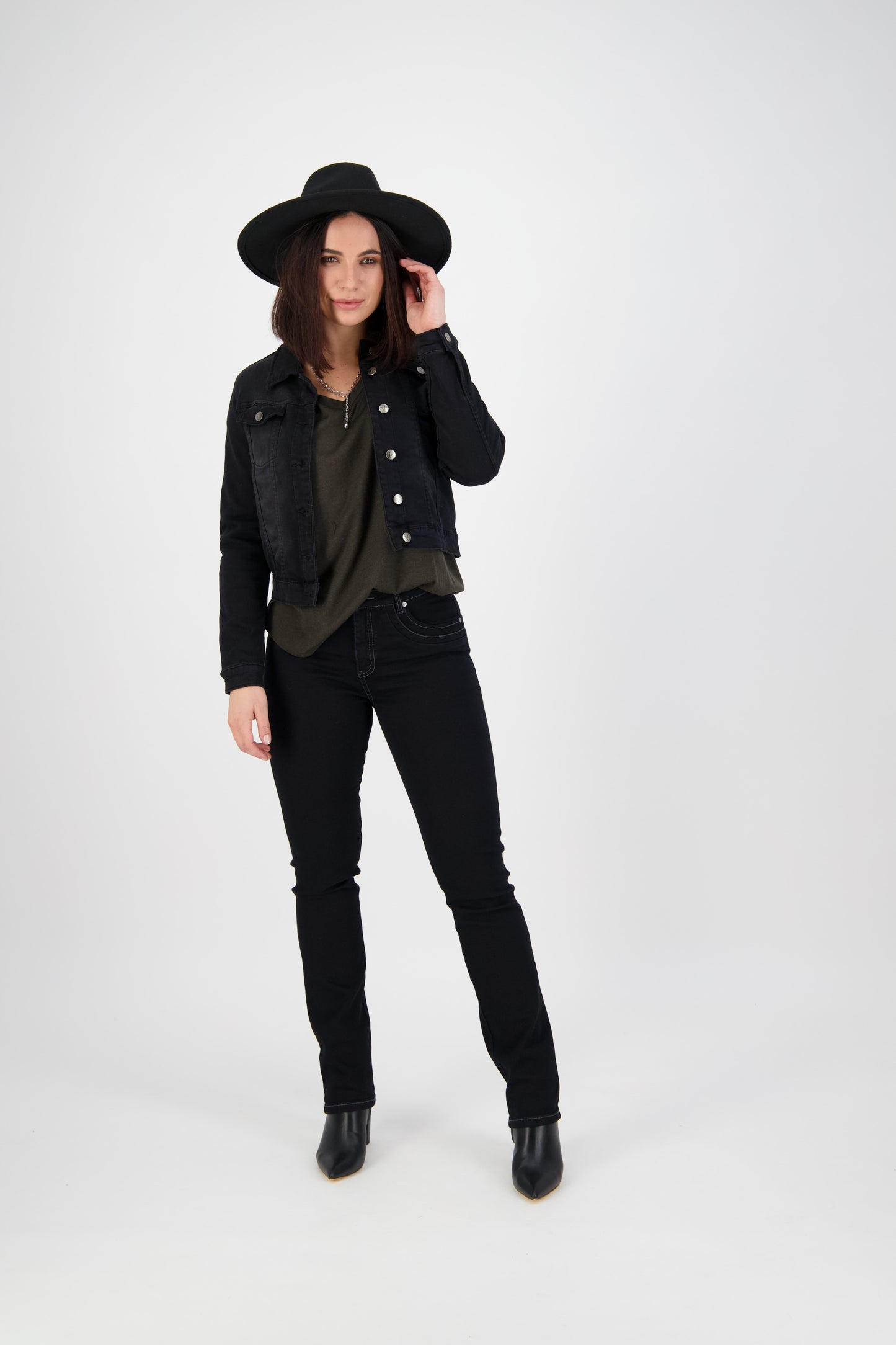 Black Knit Denim Jacket